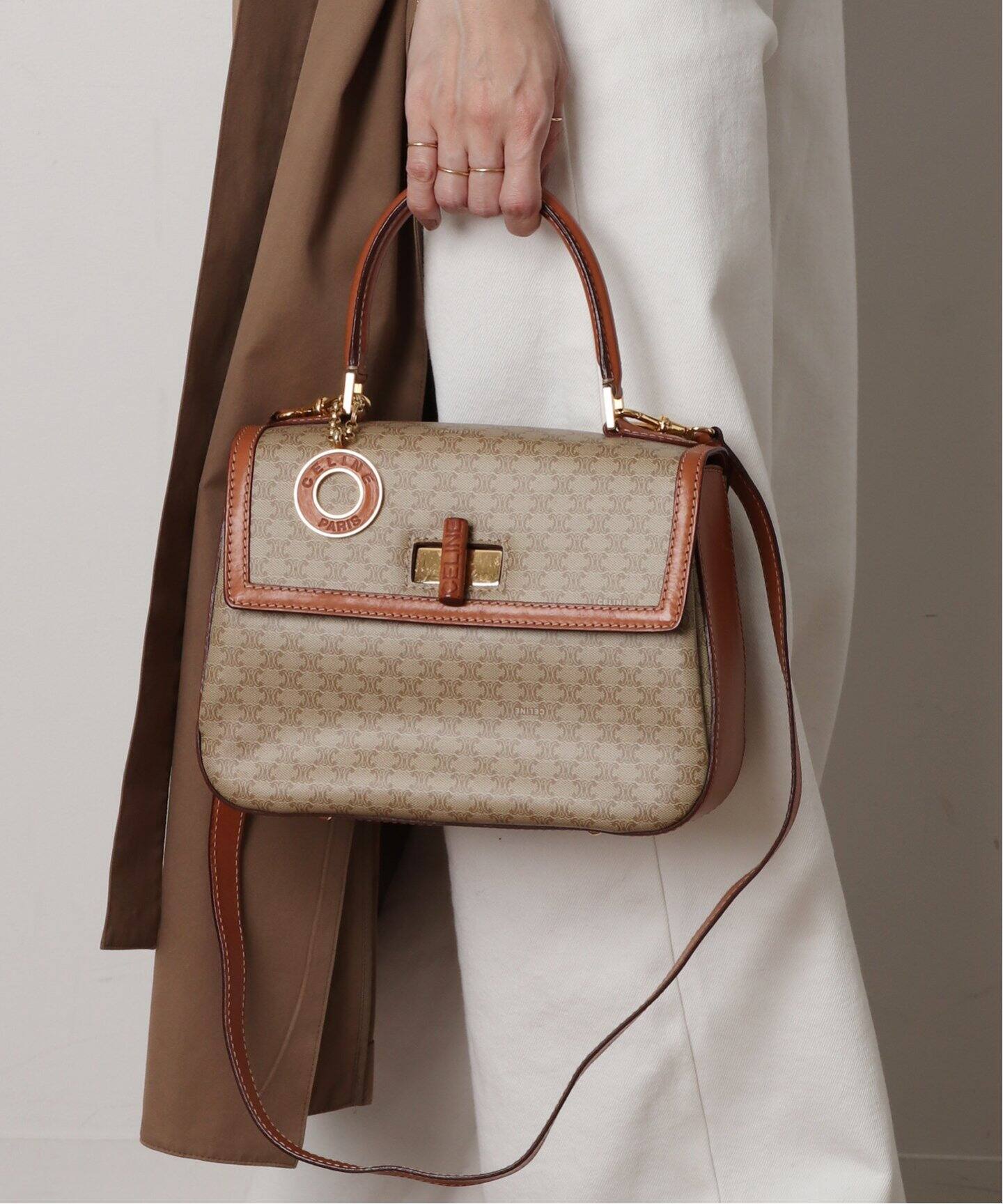 VINTAGE CELINE/セリーヌ】マカダム 2wayバッグ（ハンドバッグ 