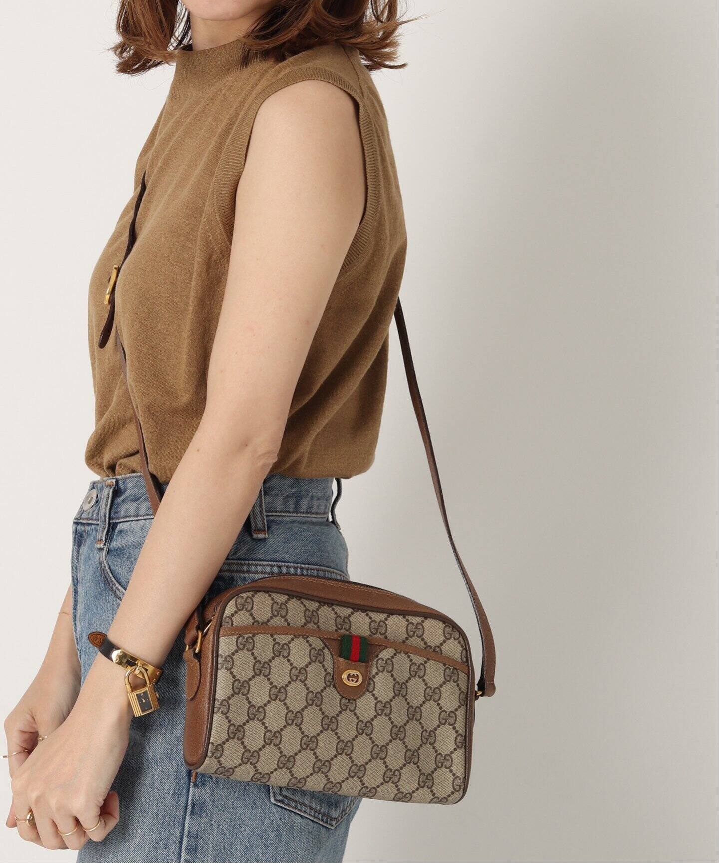 VINTAGE GUCCI/グッチ】GG ショルダーバッグ（ショルダーバッグ 