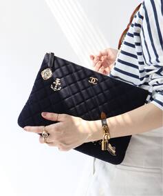 VINTAGE CHANEL/シャネル】ウールジャージー クラッチバッグ（クラッチ 