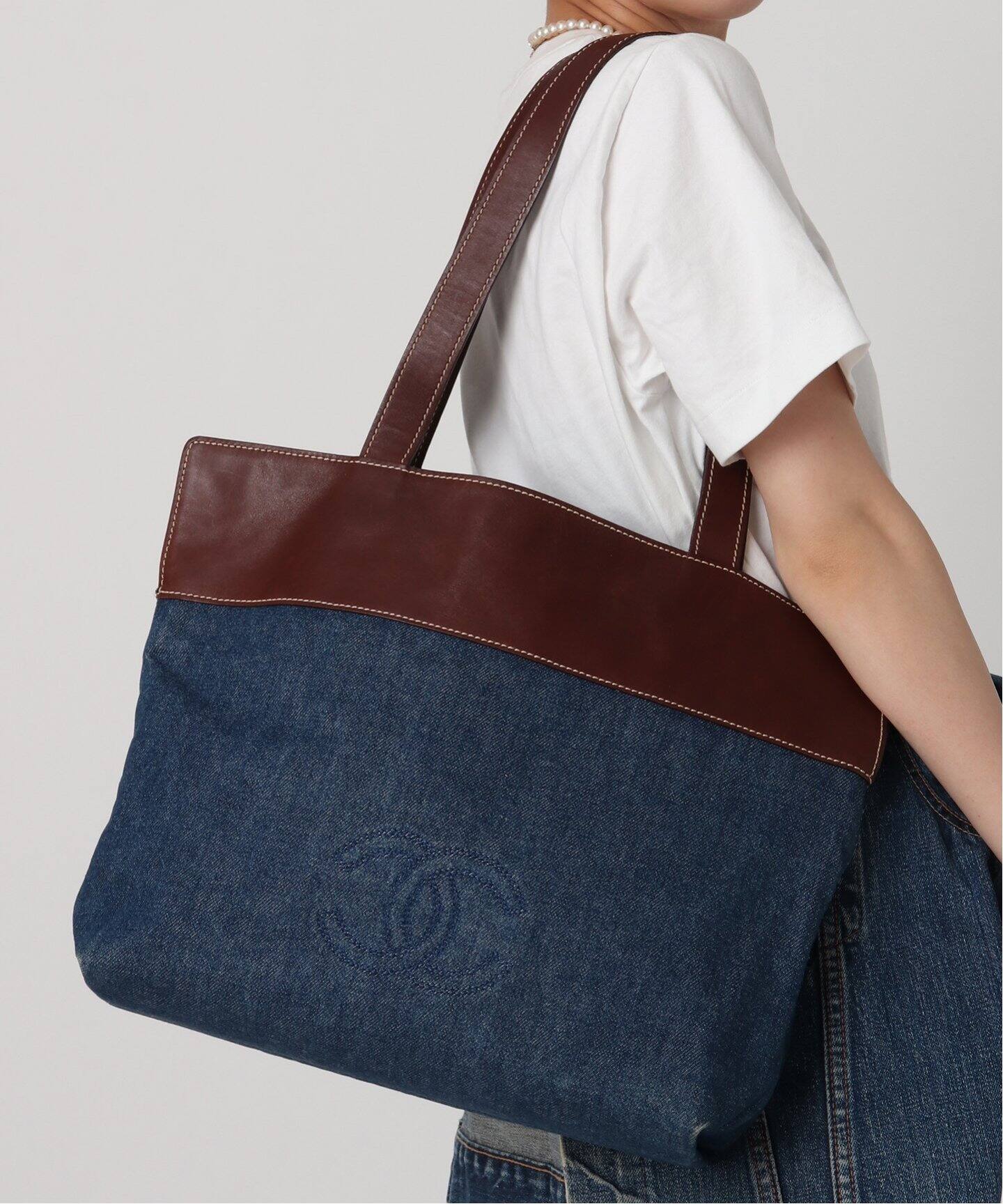 VINTAGE CHANEL/シャネル】デニム トートバッグ（トートバッグ  