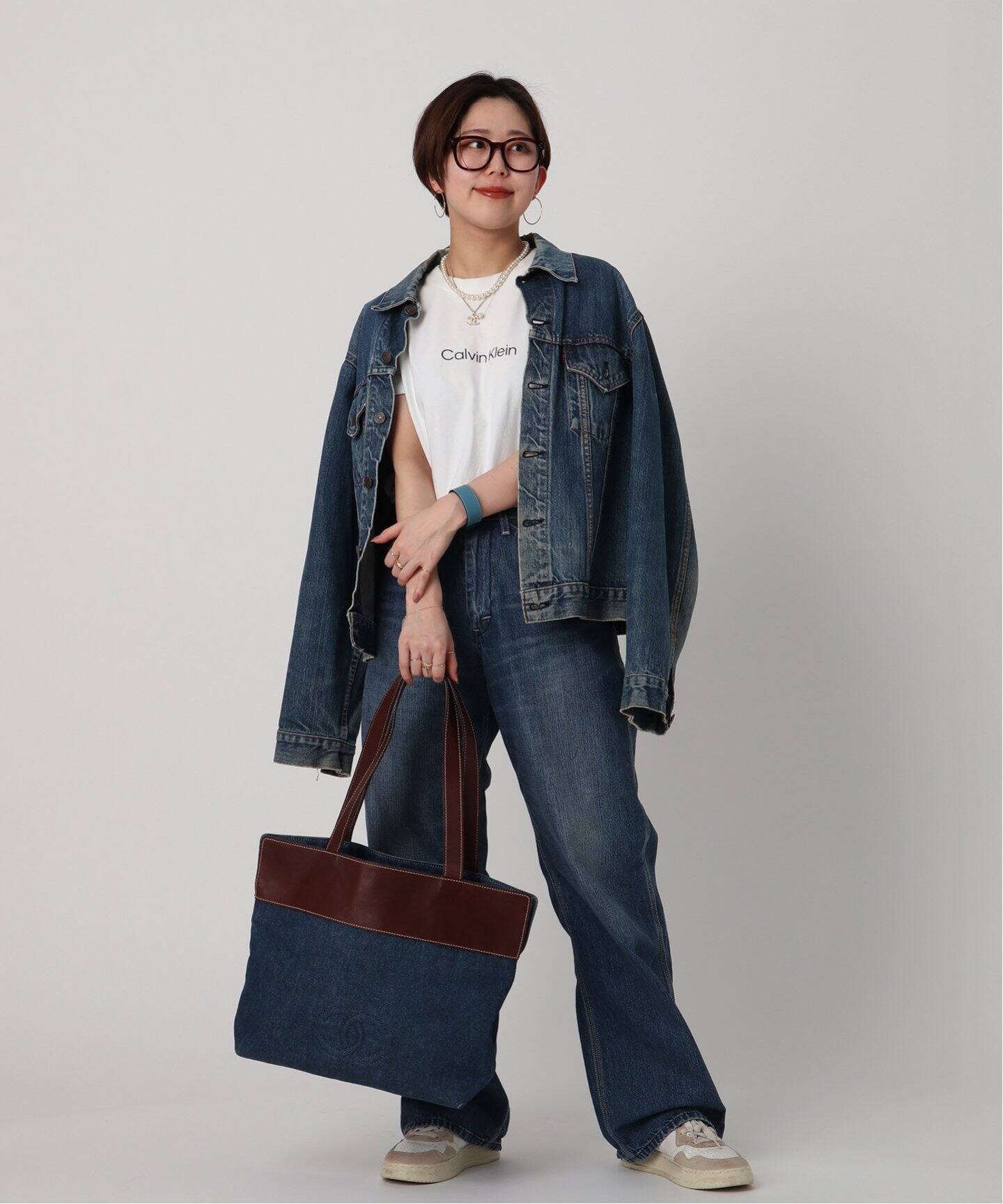 VINTAGE CHANEL/シャネル】デニム トートバッグ（トートバッグ  