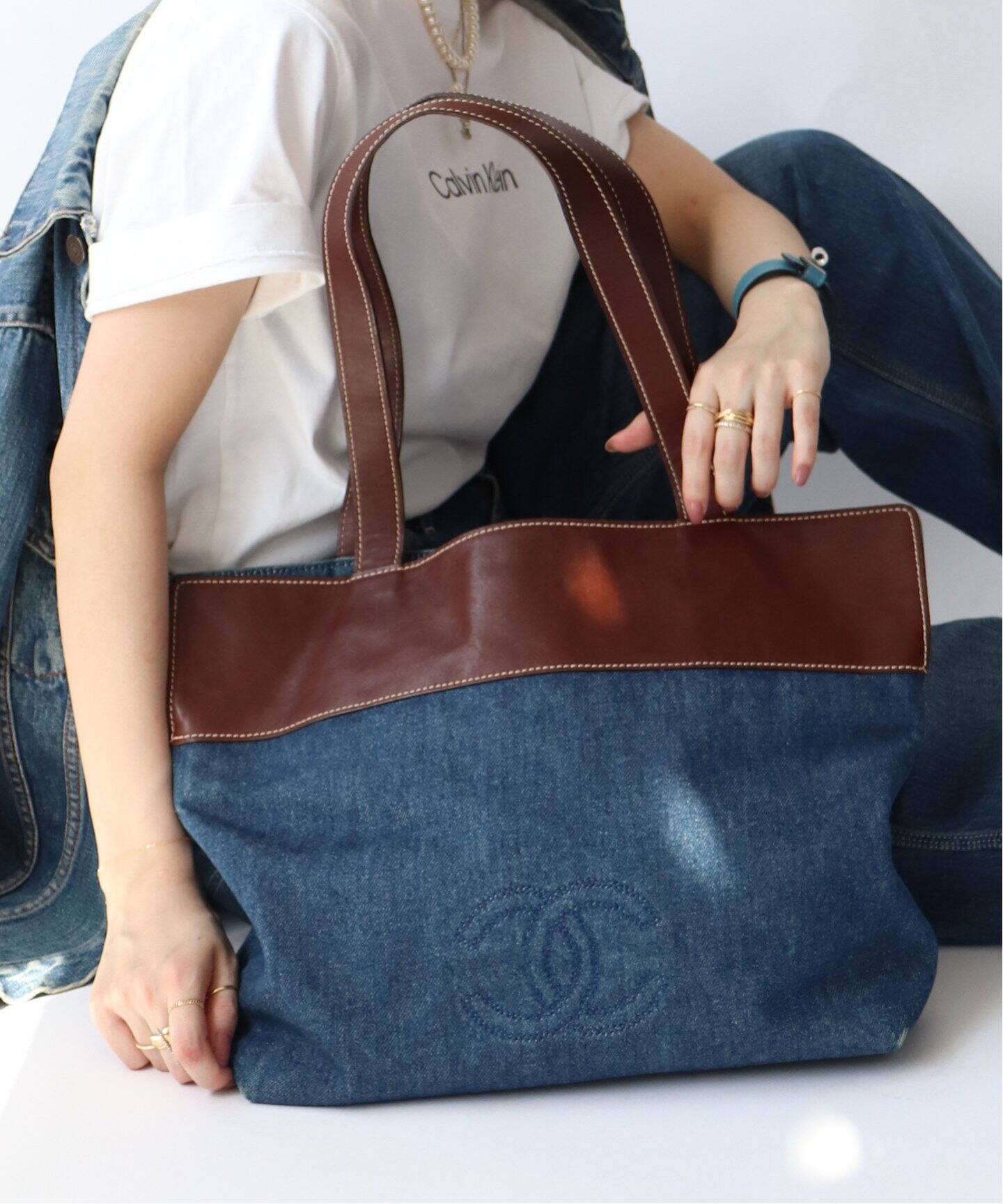 VINTAGE CHANEL/シャネル】デニム トートバッグ（トートバッグ  