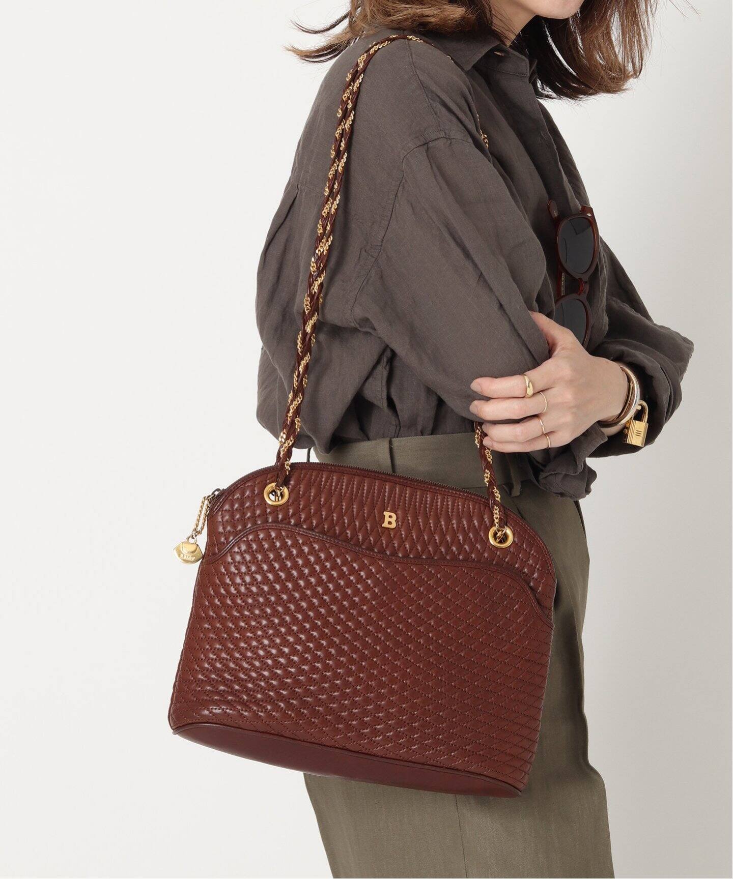 VINTAGE BALLY/バリー】チェーンショルダーバッグ（ショルダーバッグ  