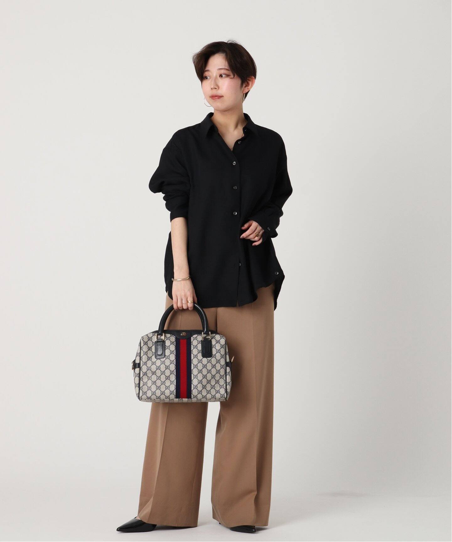 VINTAGE GUCCI/グッチ】GG ボストンバッグ（ボストンバッグ