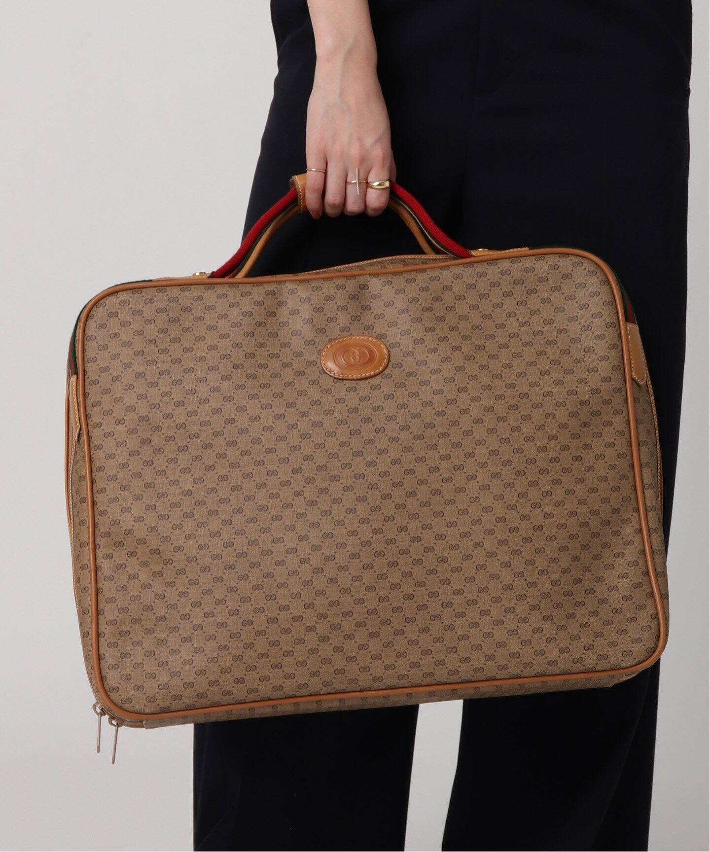 VINTAGE GUCCI /グッチ】マイクロGG トランクバッグ（ボストンバッグ 