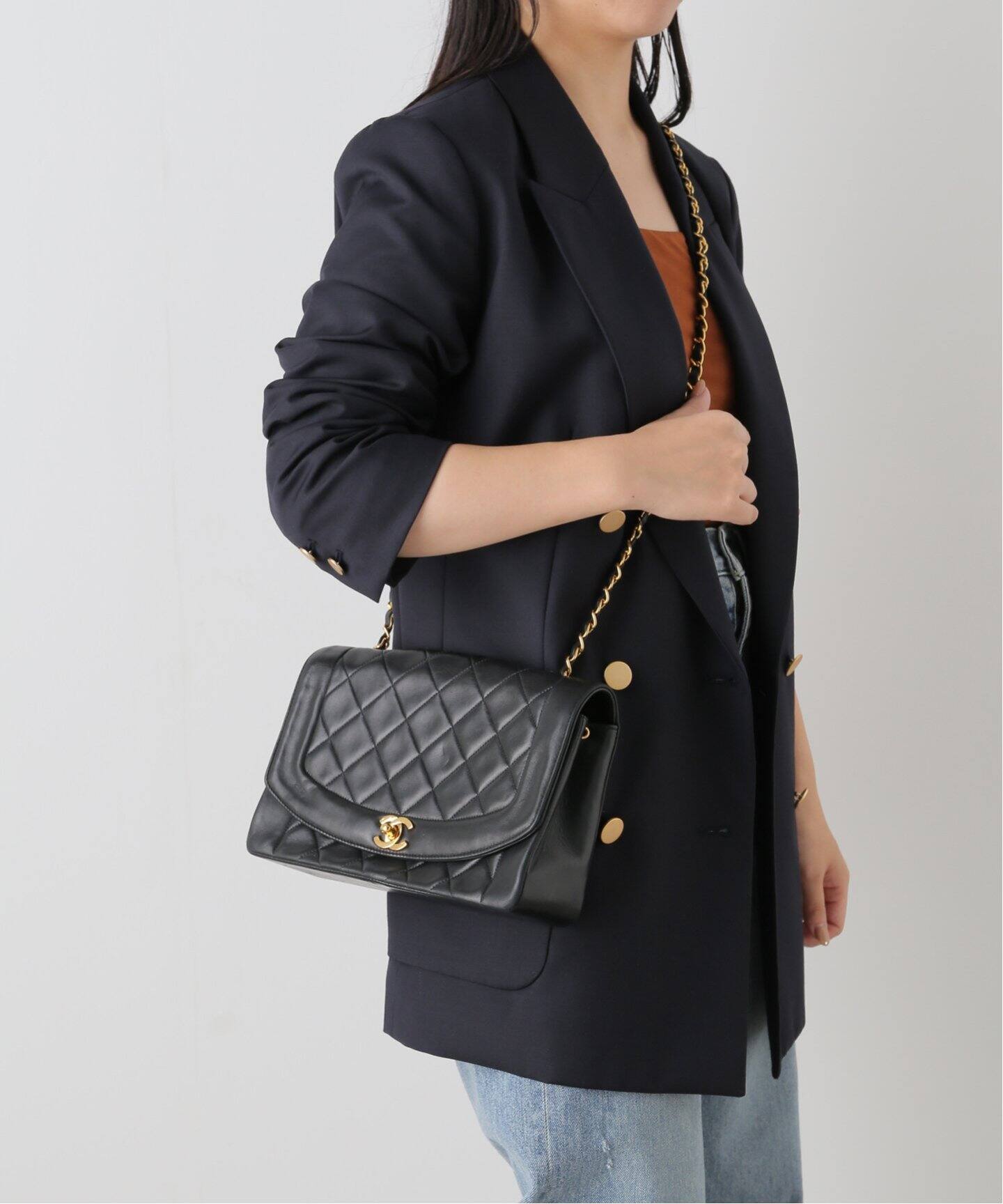 VINTAGE CHANEL/シャネル】マトラッセチェーンショルダーバッグdi 25 