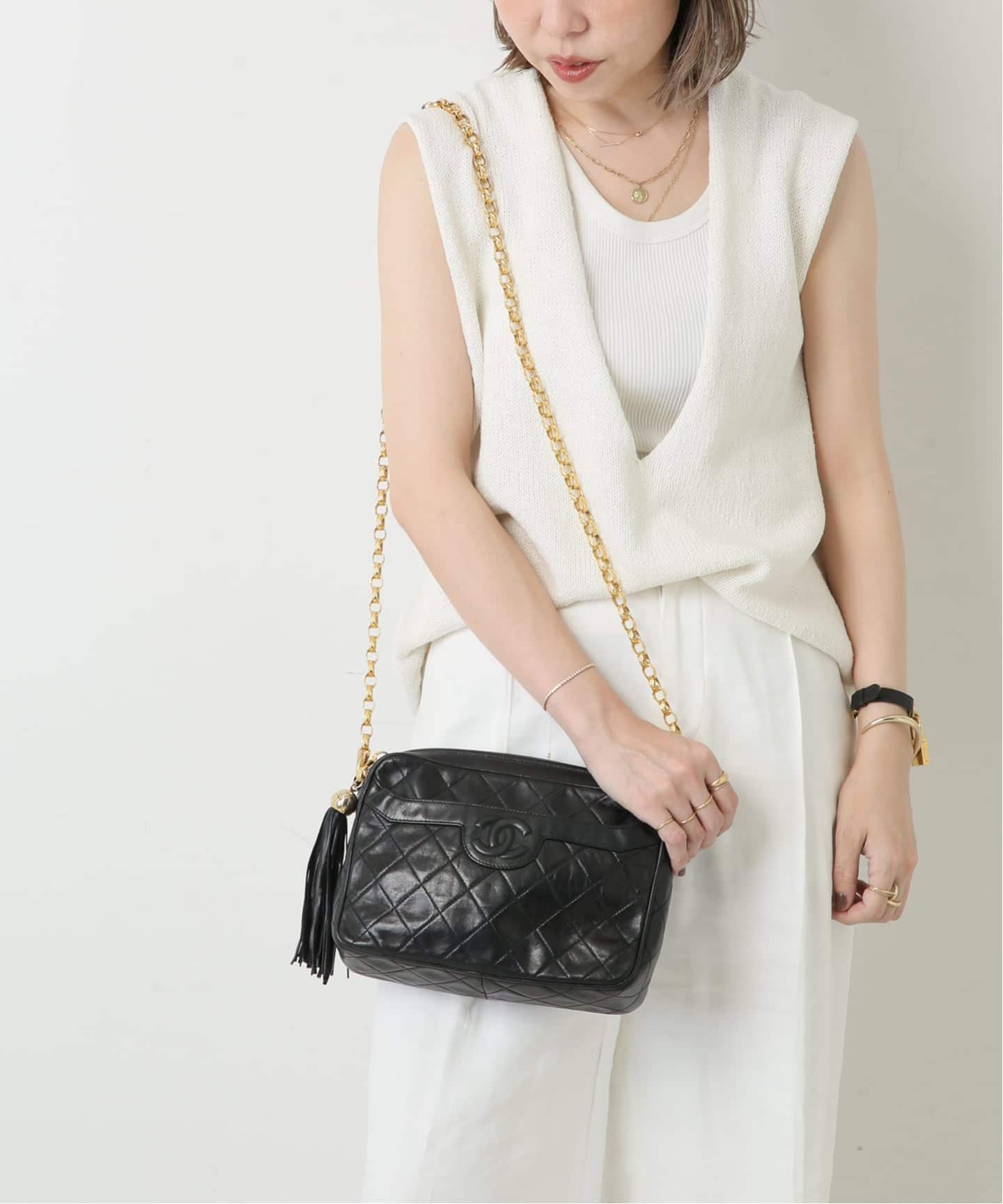 VINTAGE CHANEL/シャネル】 Matelasse チェーンショルダーバッグ 23