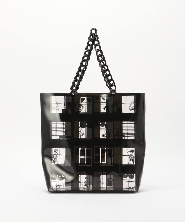 VINTAGE CHANEL/シャネル】 Windowsline ビニールトートバッグ（トート 