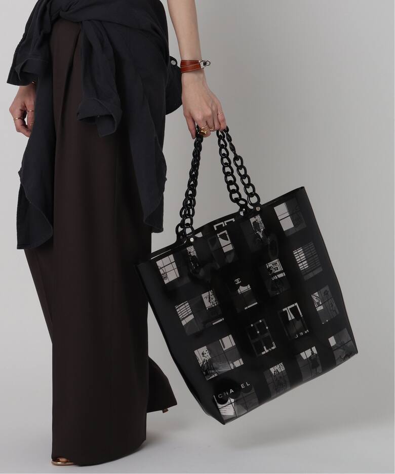 VINTAGE CHANEL/シャネル】 Windowsline ビニールトートバッグ（トート 