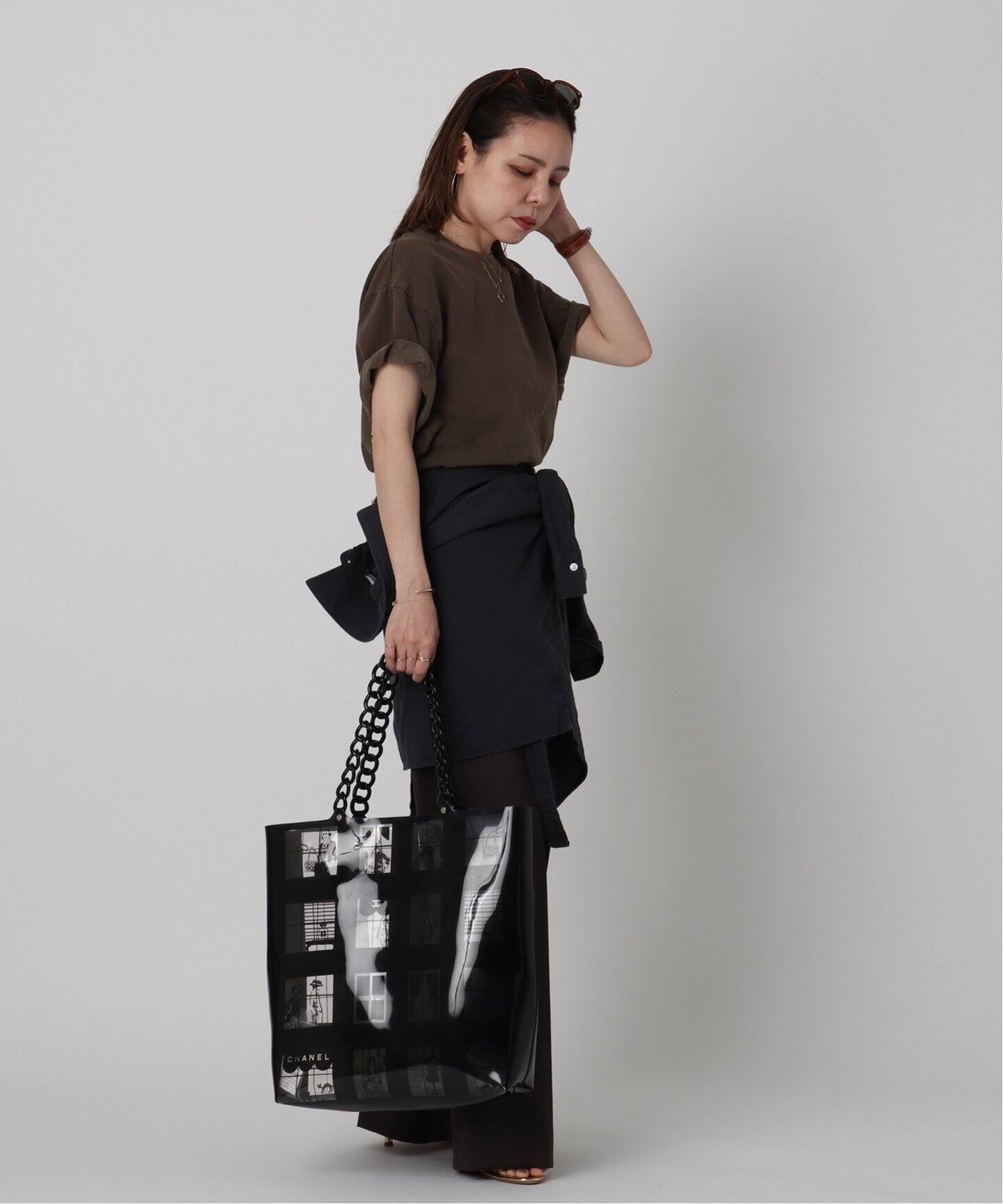 VINTAGE CHANEL/シャネル】 Windowsline ビニールトートバッグ（トート 