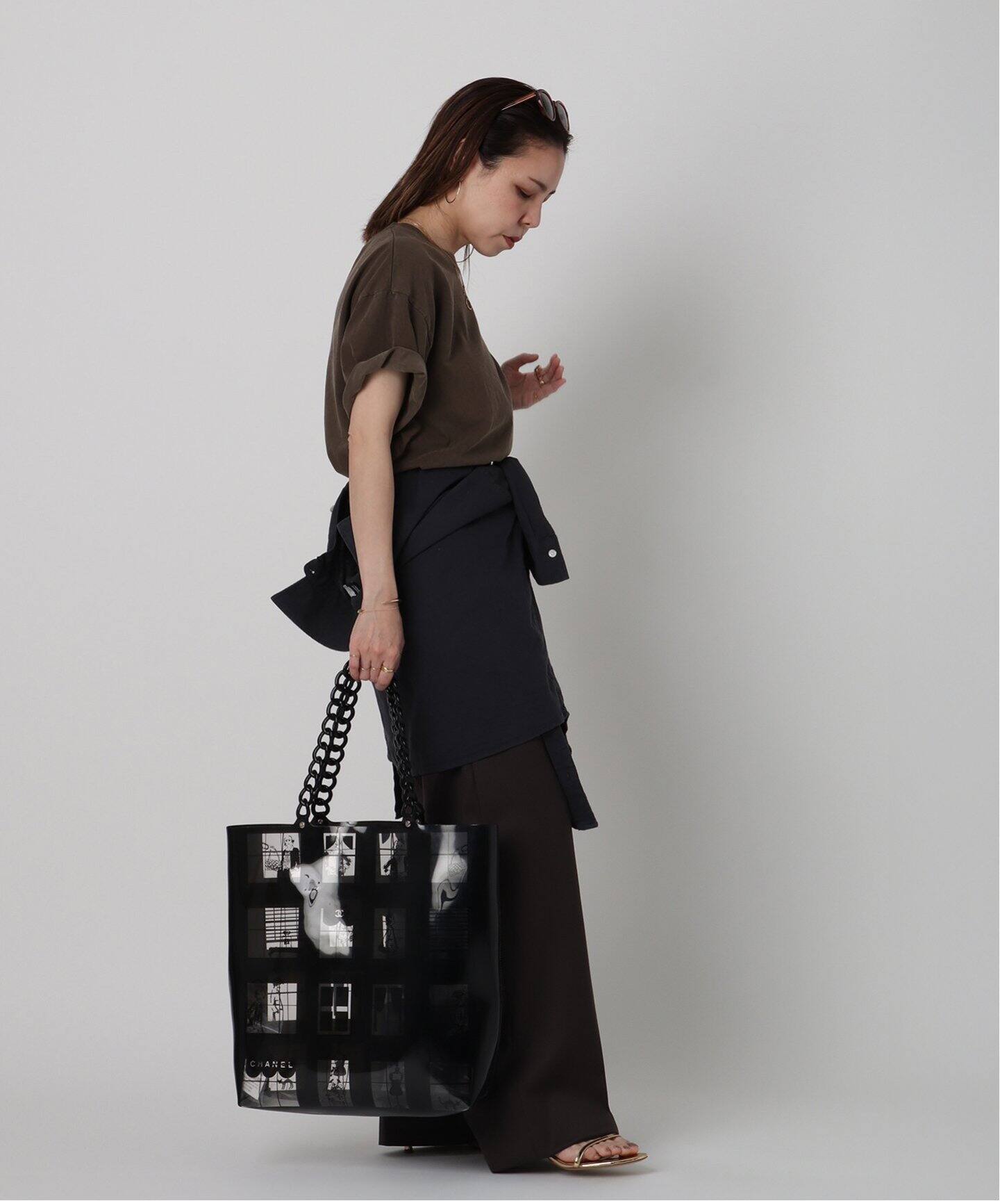 VINTAGE CHANEL/シャネル】 Windowsline ビニールトートバッグ（トート 