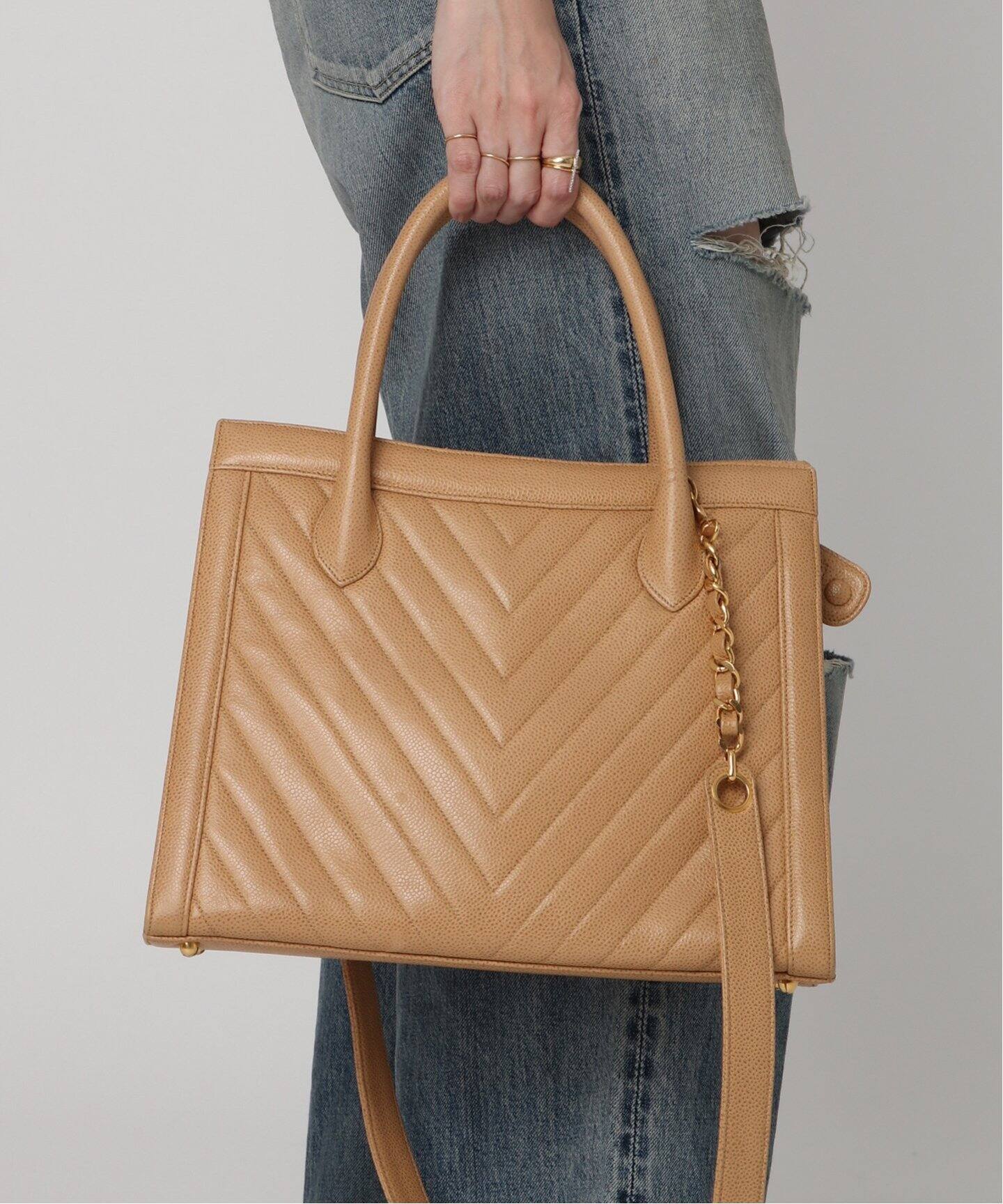 VINTAGE CHANEL/シャネル】v stich 2wayバッグ（トートバッグ 