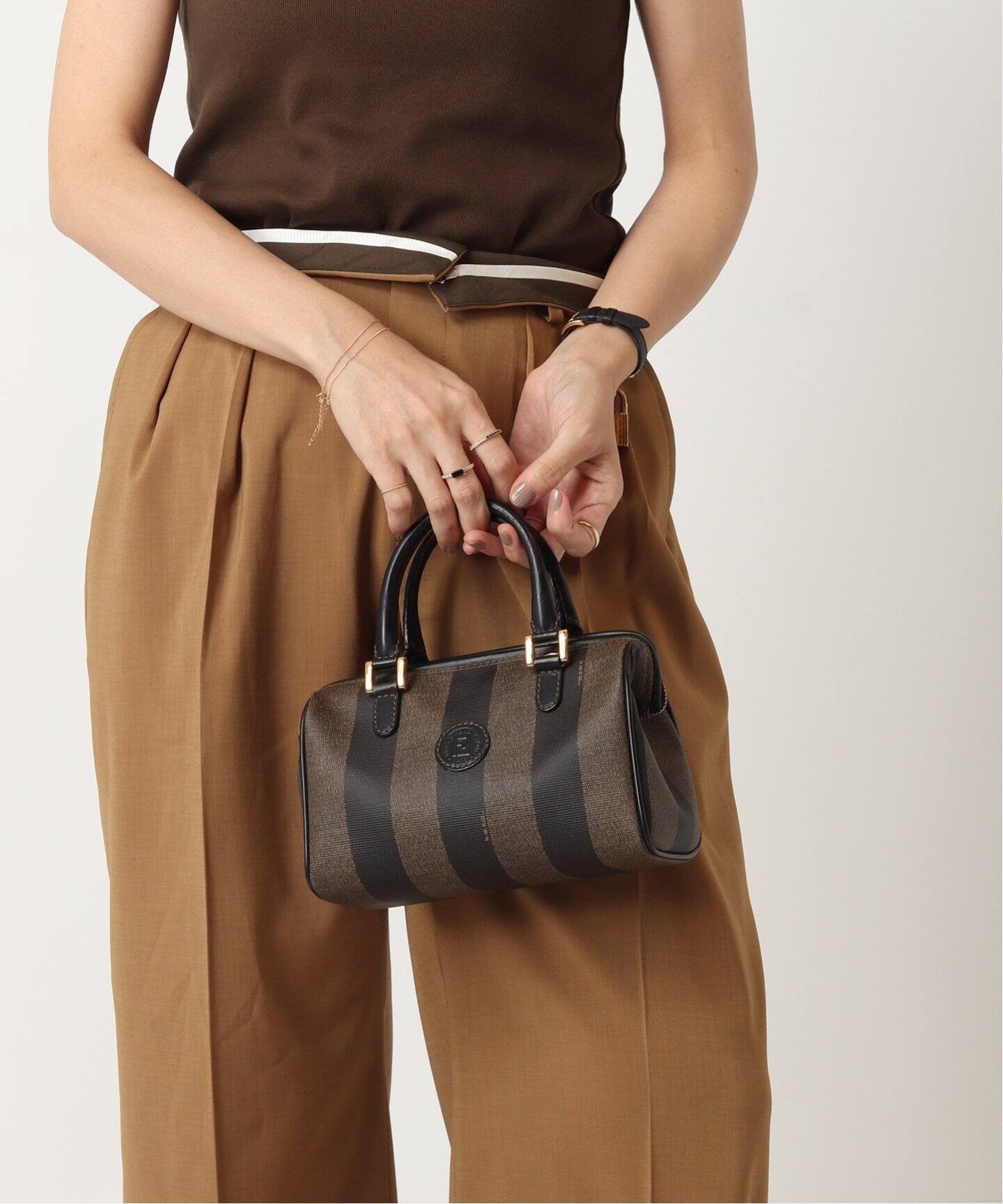 VINTAGE FENDI/フェンディ】Pequin ミニボストンバッグ（ボストン  