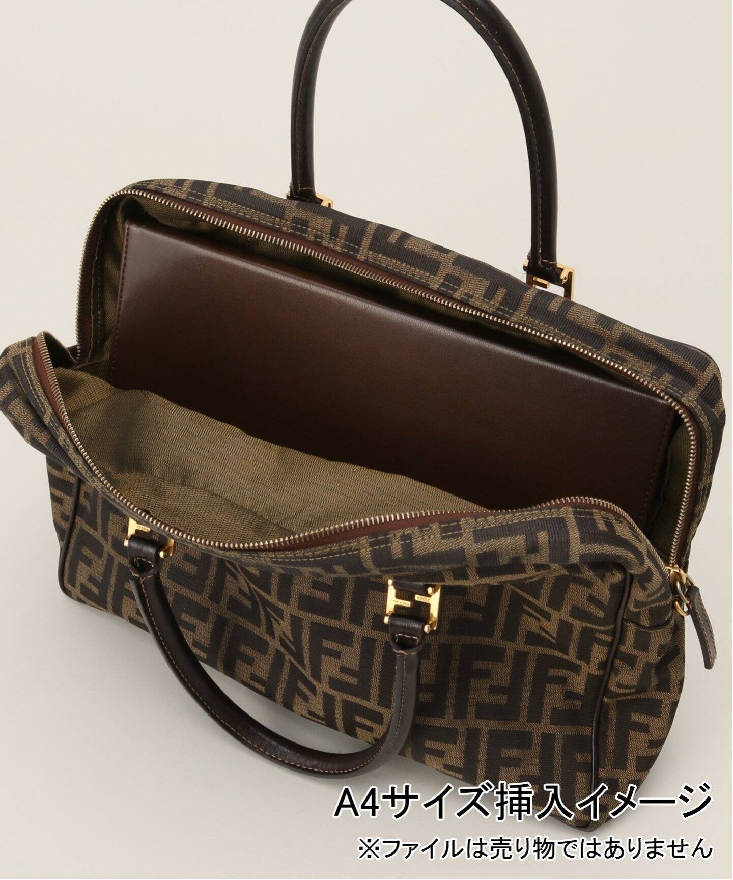 FENDI】トートバッグ キャンバス ブラウン ズッカ柄 A4 肩かけ おとなしく 