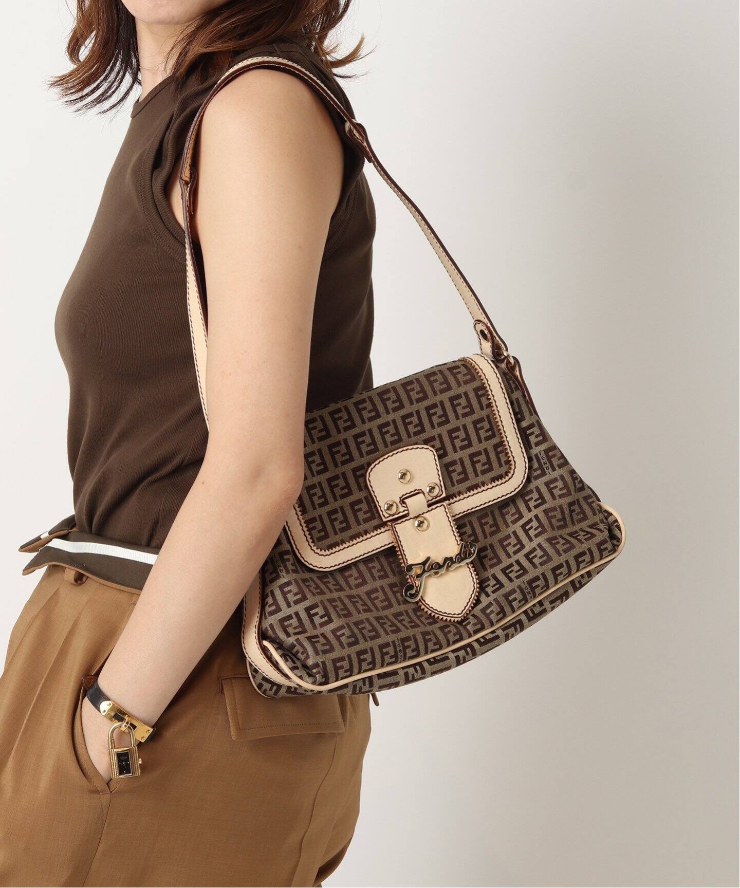 FENDI ROMA ヴィンテージショルダーバッグストラップなし 