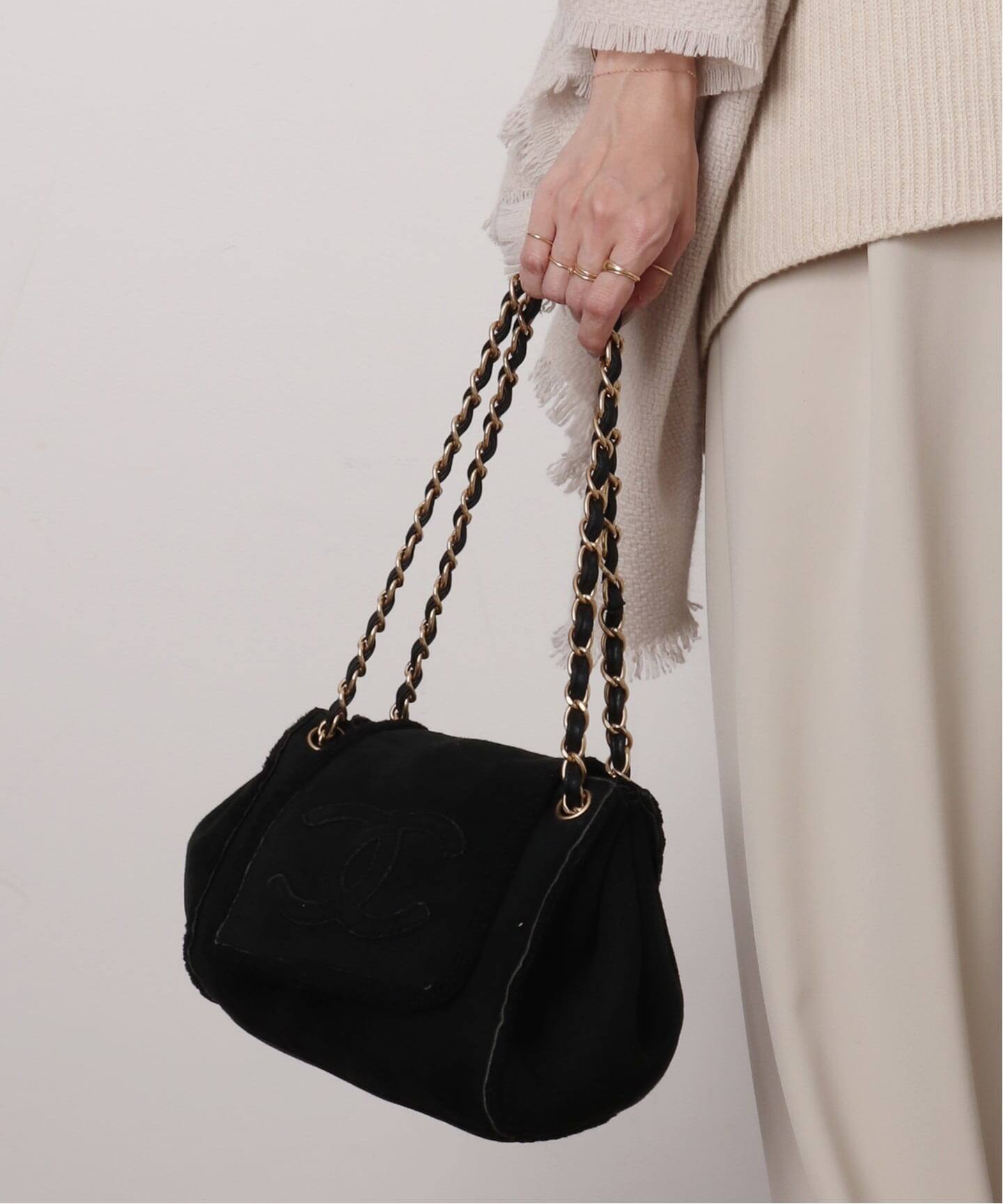 VINTAGE CHANEL/シャネル】ムートン チェーンショルダーバッグ  