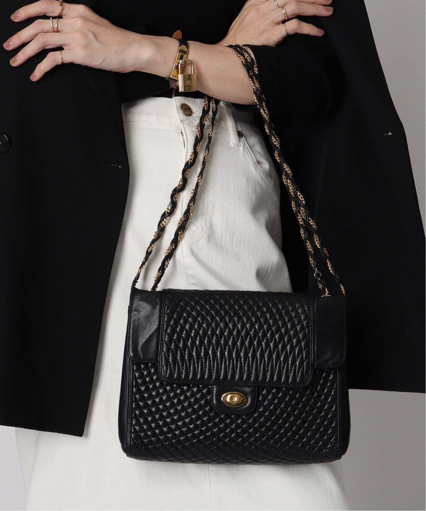 VINTAGE BALLY/バリー】チェーンショルダーバッグ（ショルダーバッグ  