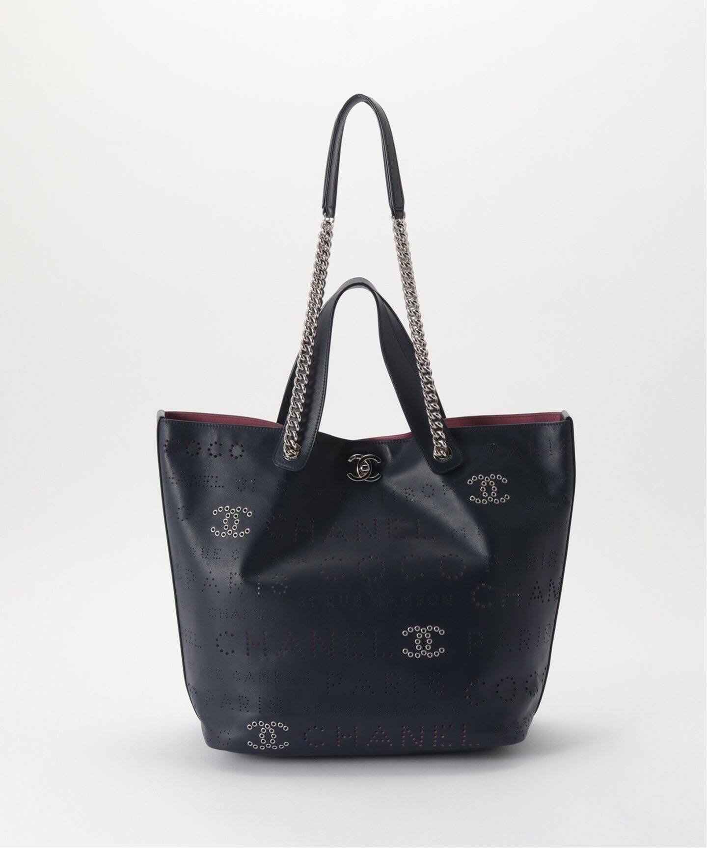 VINTAGE CHANEL/シャネル】パンチング ロゴトートバッグ（トートバッグ 