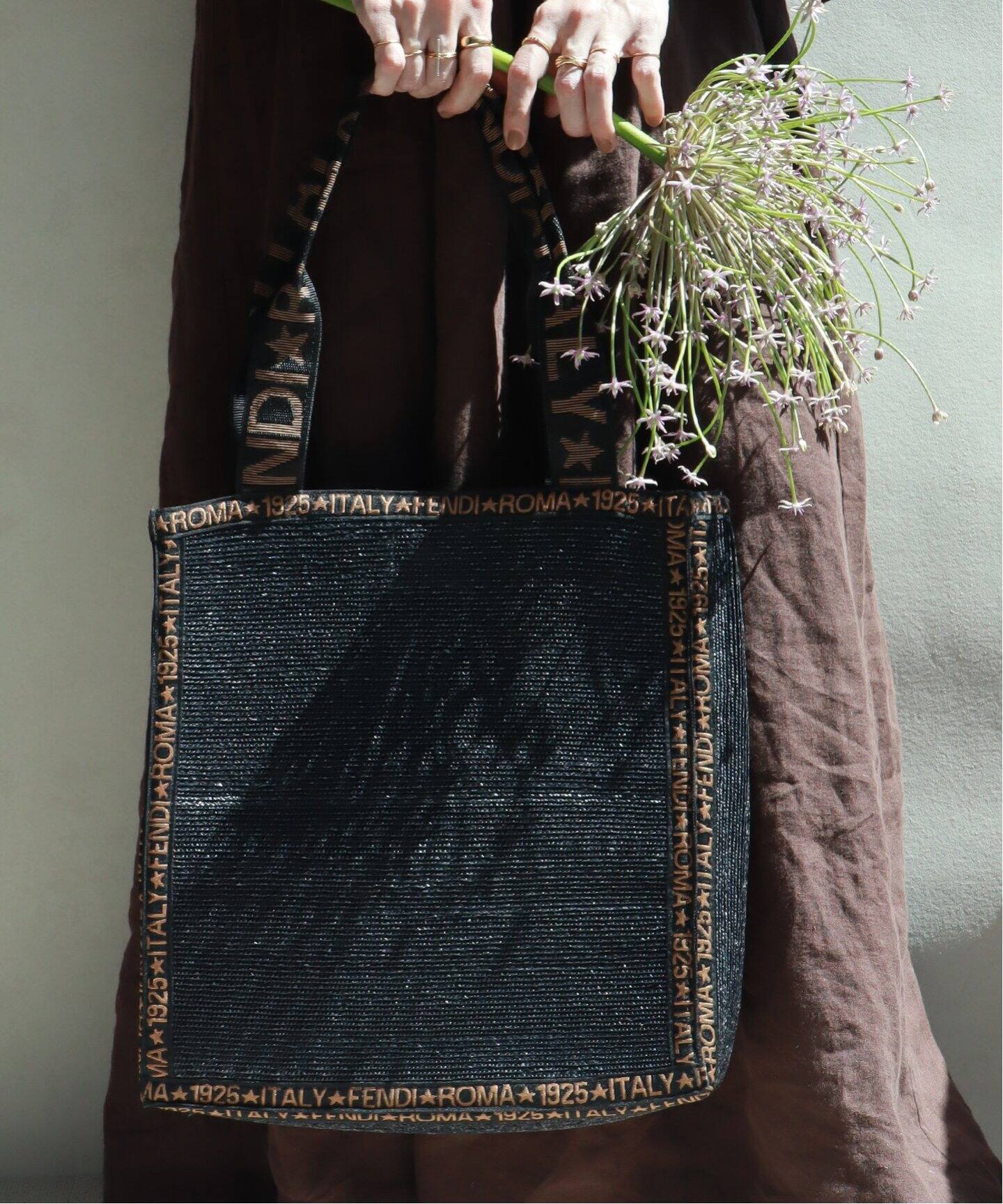 VINTAGE FENDI/フェンディ】 トートバッグ straw（トートバッグ 