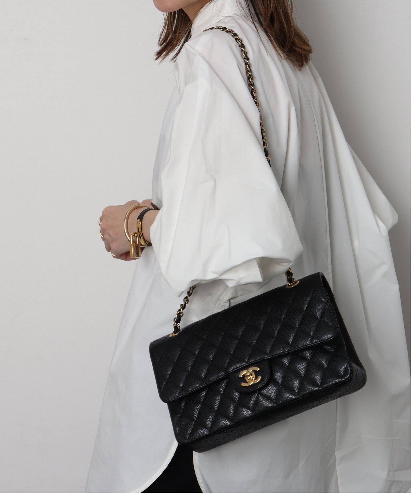 VINTAGE CHANEL/シャネル】マトラッセチェーンショルダーバッグ 25 cv 