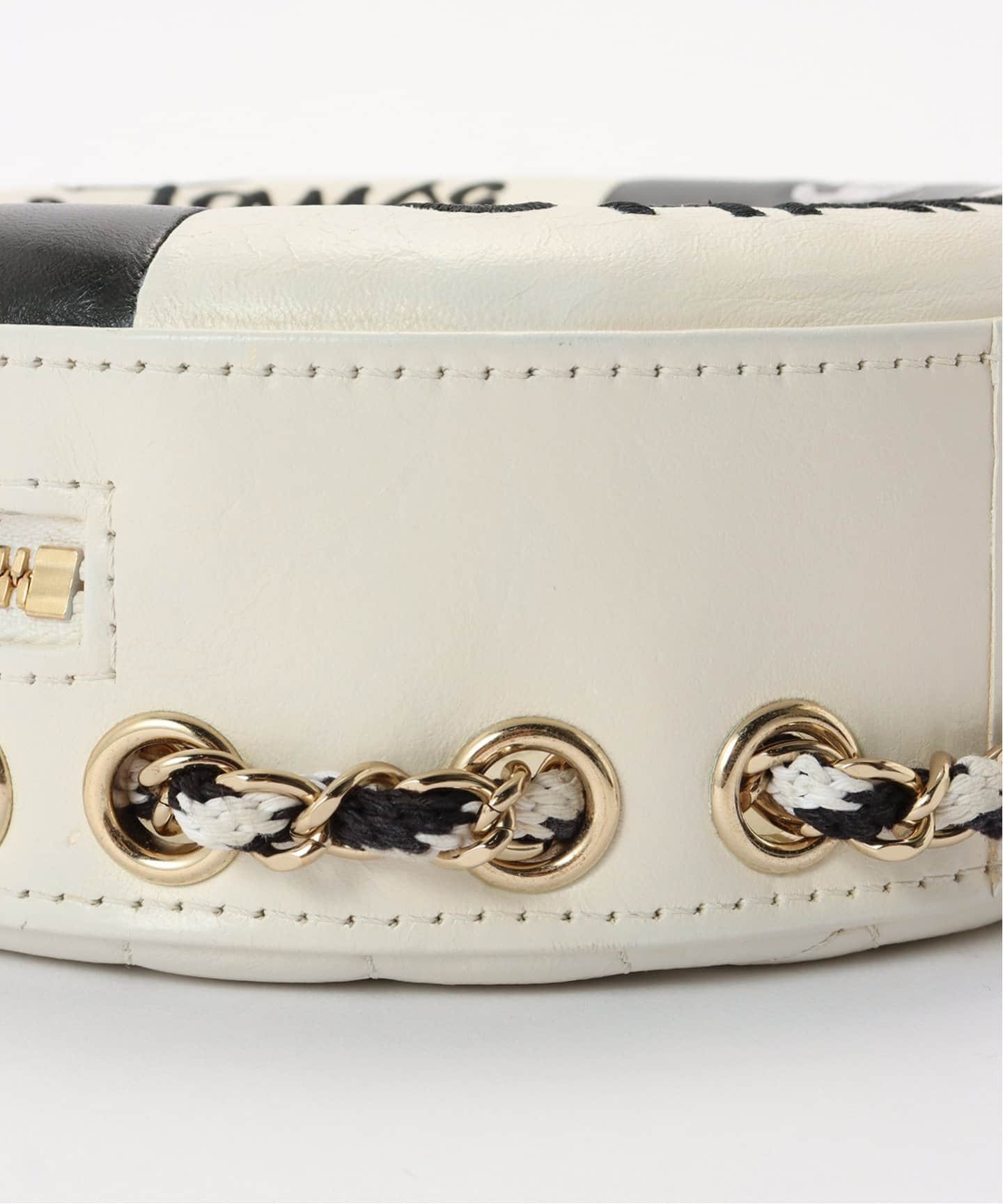 専用です。シャネル ミニバッグ ポーチ コーヒーブラウン×ホワイトロゴ VINTAGE CHANEL/シャネル】La Pausa スモールラウンドバッグ