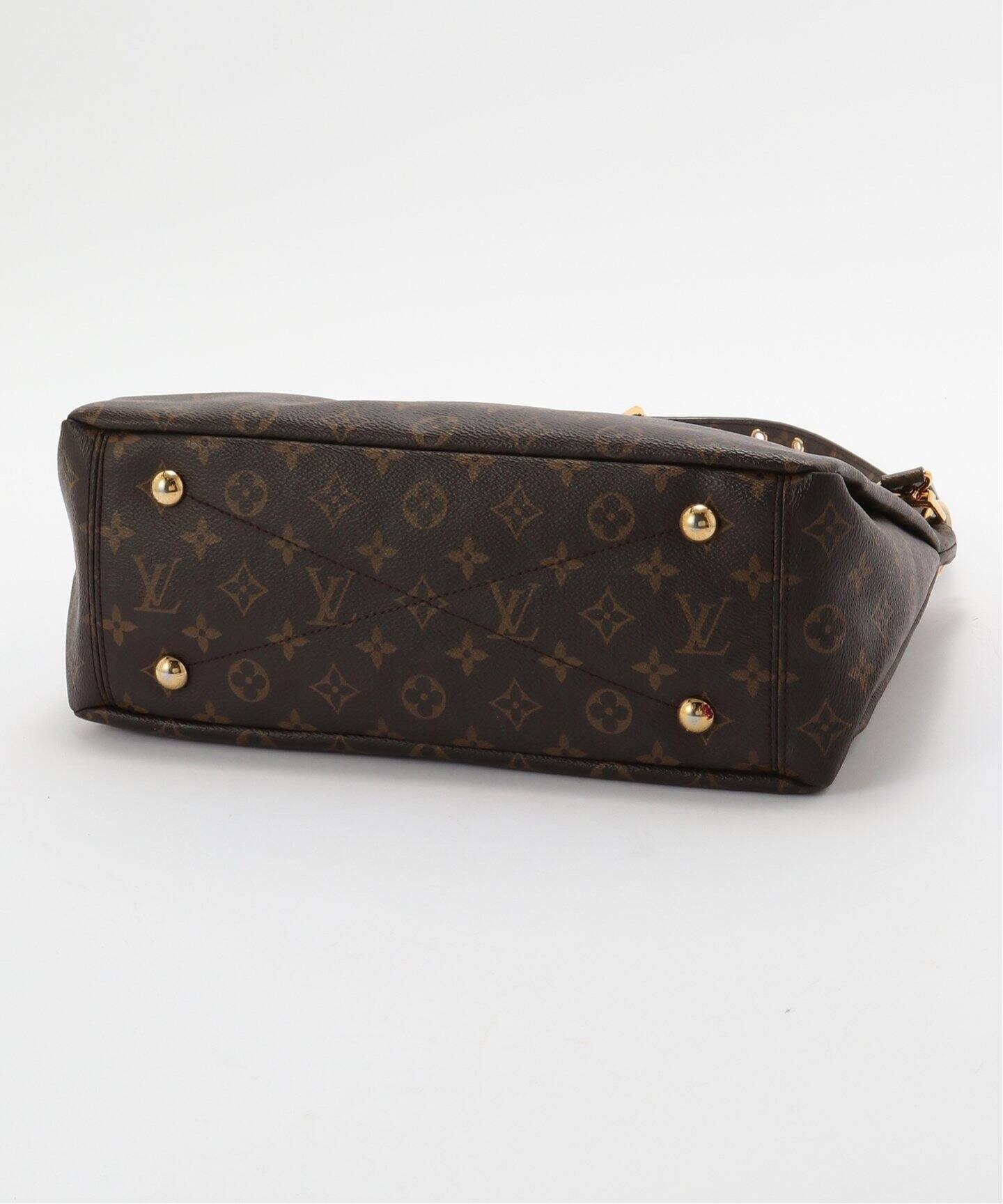 【希少】 LOUIS VUITTON LV Monogram Pallas MM トートバッグ LOUIS VUITTON MONOGRAM PALLAS MM BLACK LEATHER SIDES TOP