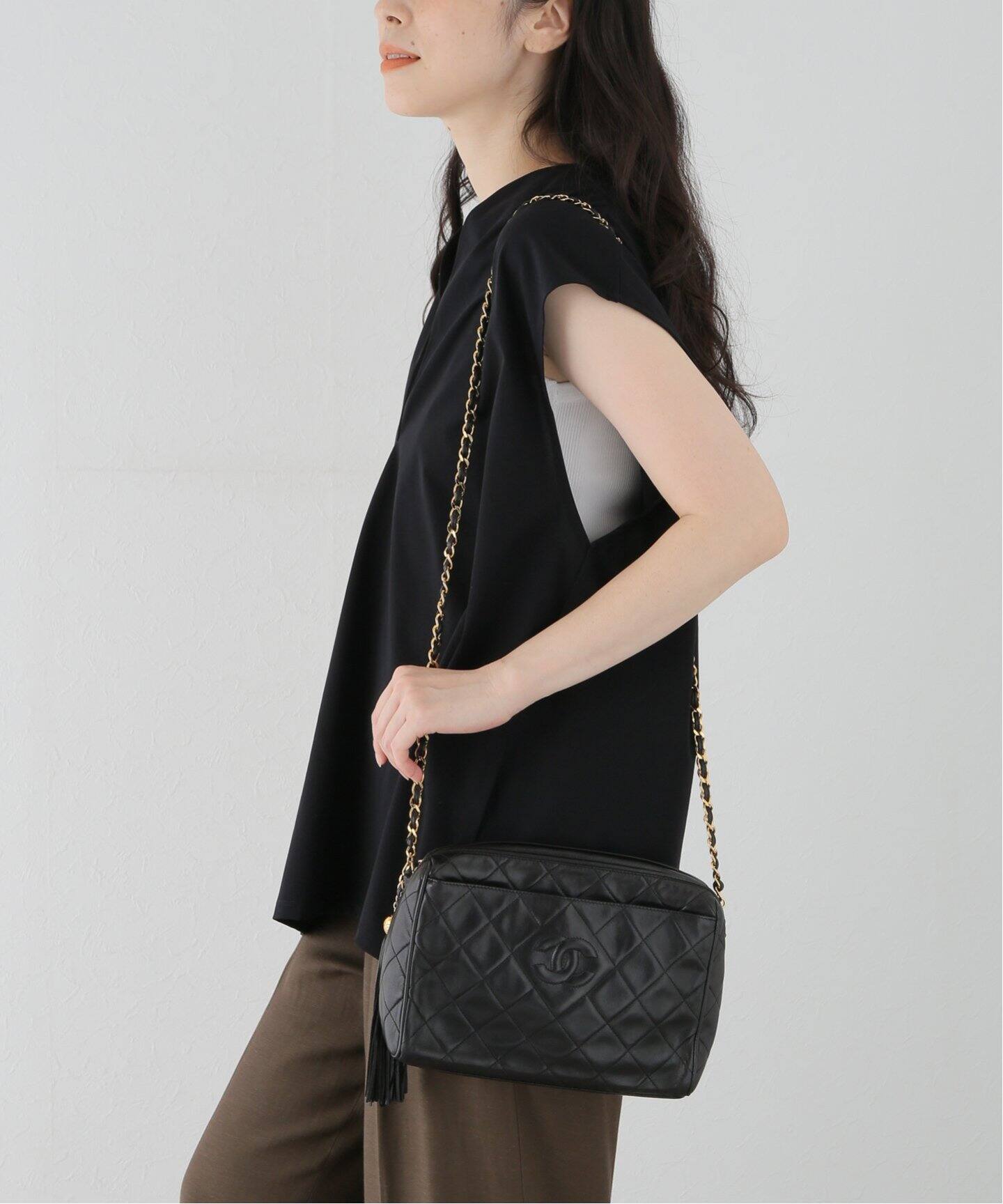 VINTAGE CHANEL/シャネル】マトラッセ タッセルショルダーバッグ 23  