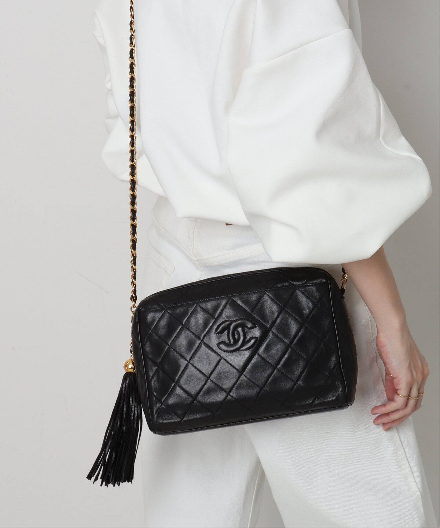 VINTAGE CHANEL/シャネル】マトラッセ タッセルショルダーバッグ 23  