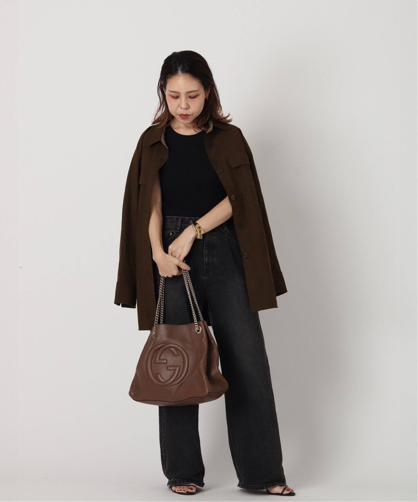 VINTAGE GUCCI/グッチ】Soho チェーントートバッグ（トートバッグ  