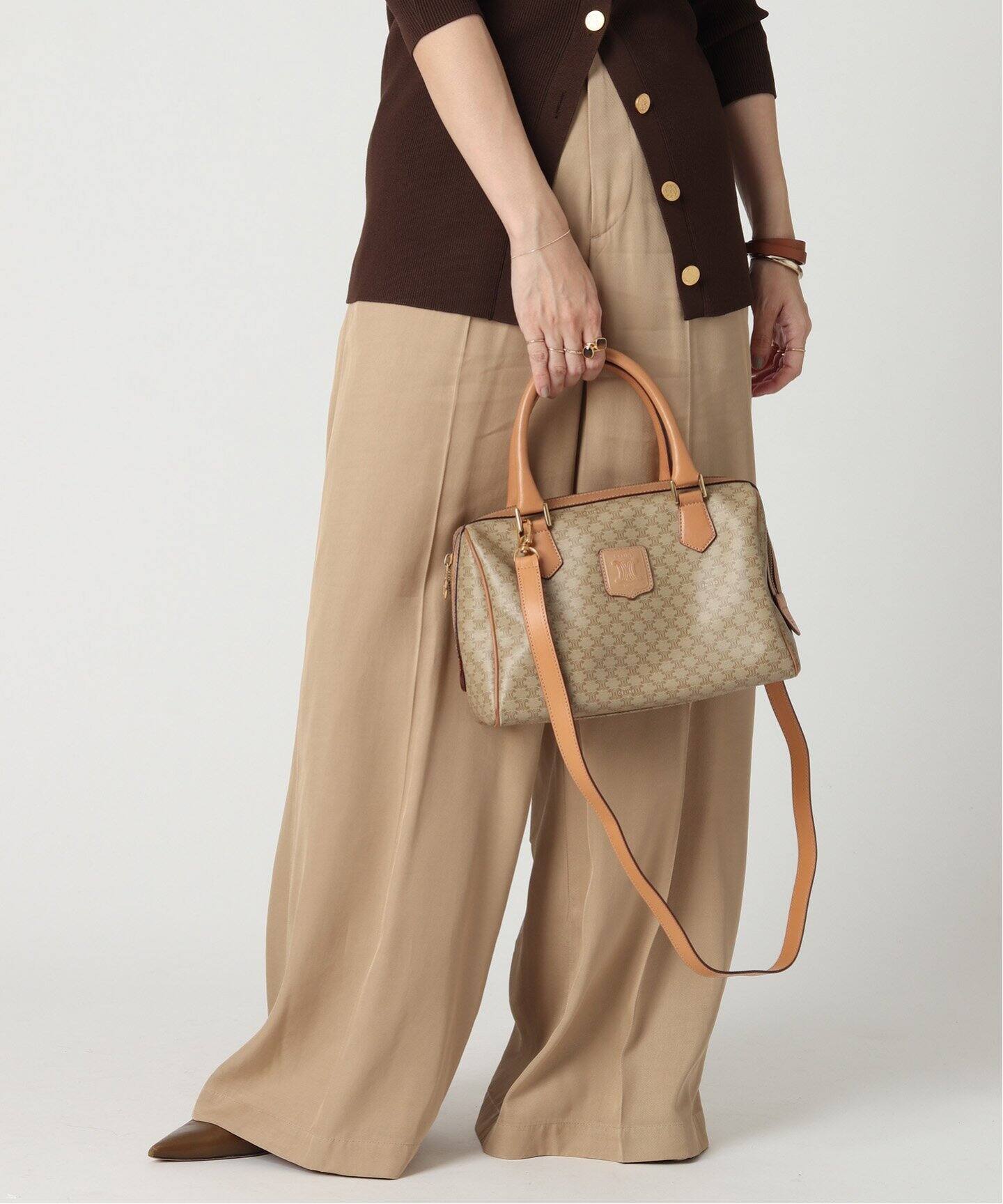 K146□ そこはかとない 極美品CELINE セリーヌ マカダム 持ち手付き 