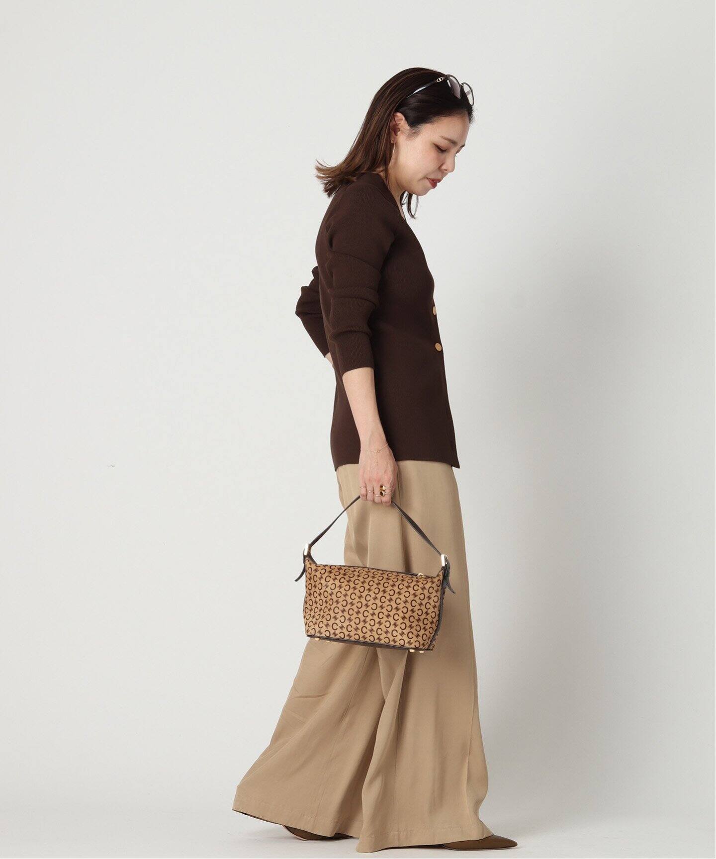 VINTAGE CELINE/セリーヌ】Cマカダム セミショルダーバッグ  