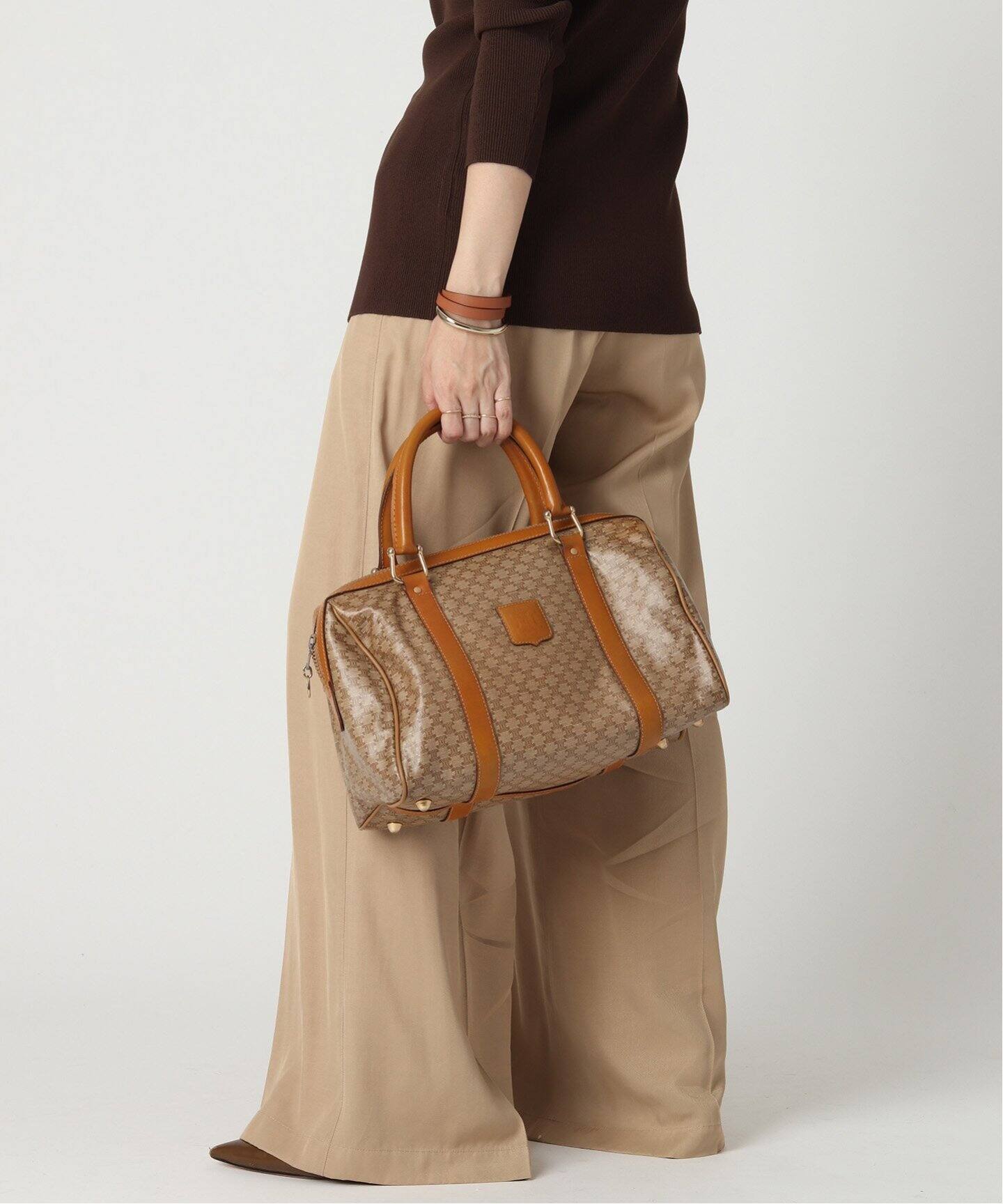 VINTAGE CELINE/セリーヌ】マカダム ボストンバッグ 30（ボストン  