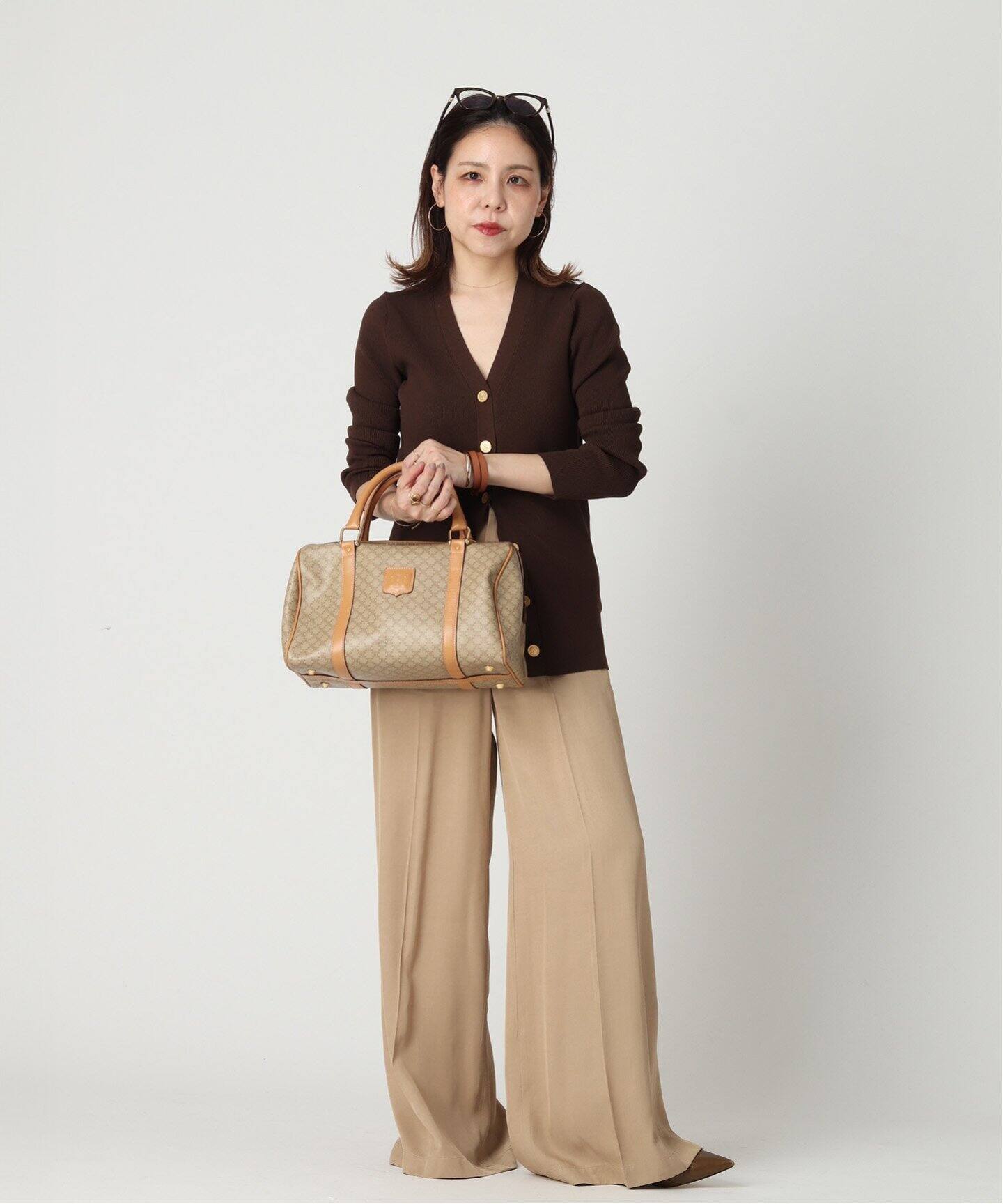 VINTAGE CELINE/セリーヌ】マカダム ボストンバッグ 30（ボストン  