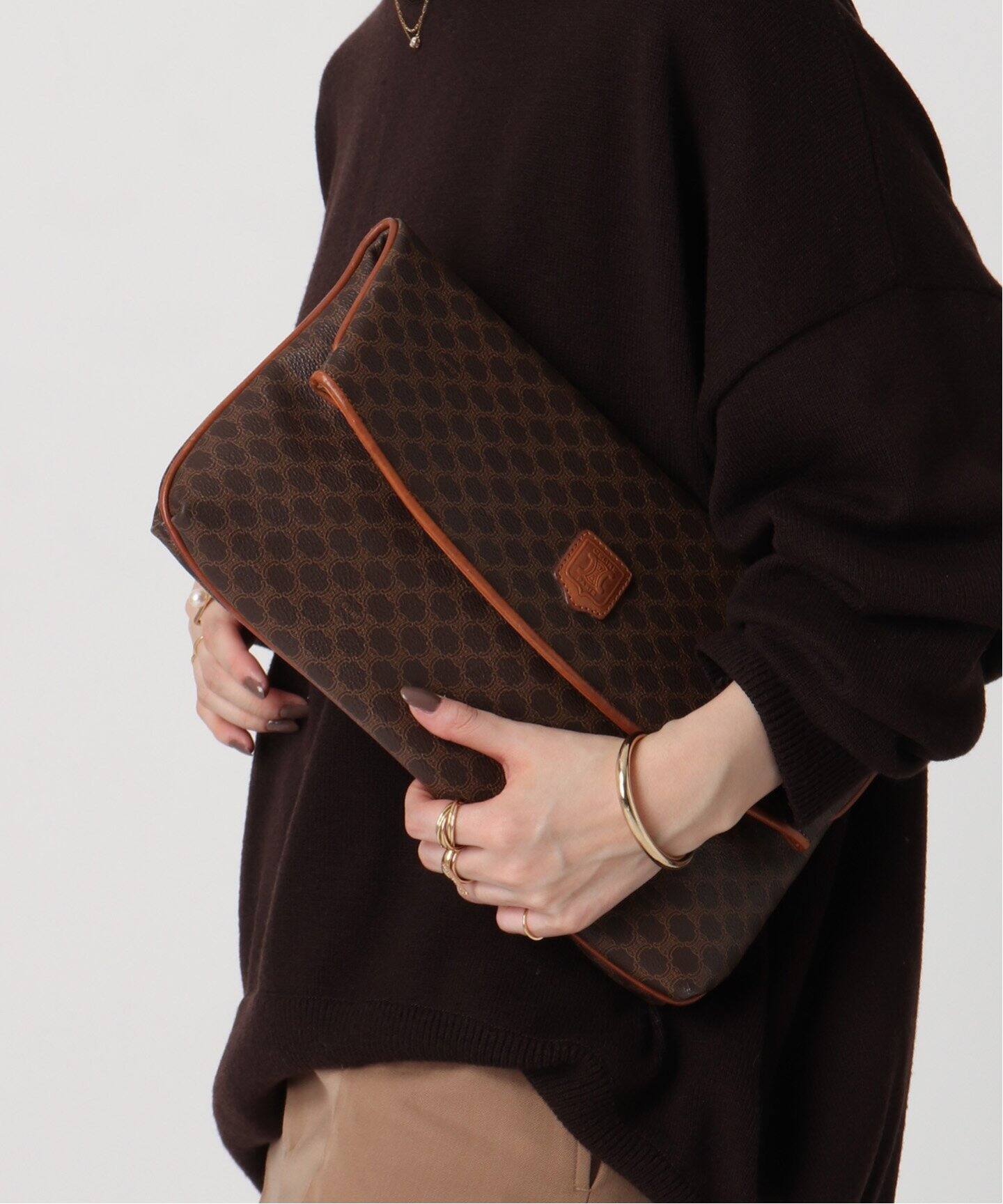 VINTAGE CELINE/セリーヌ】マカダム クラッチバッグ（その他バッグ 