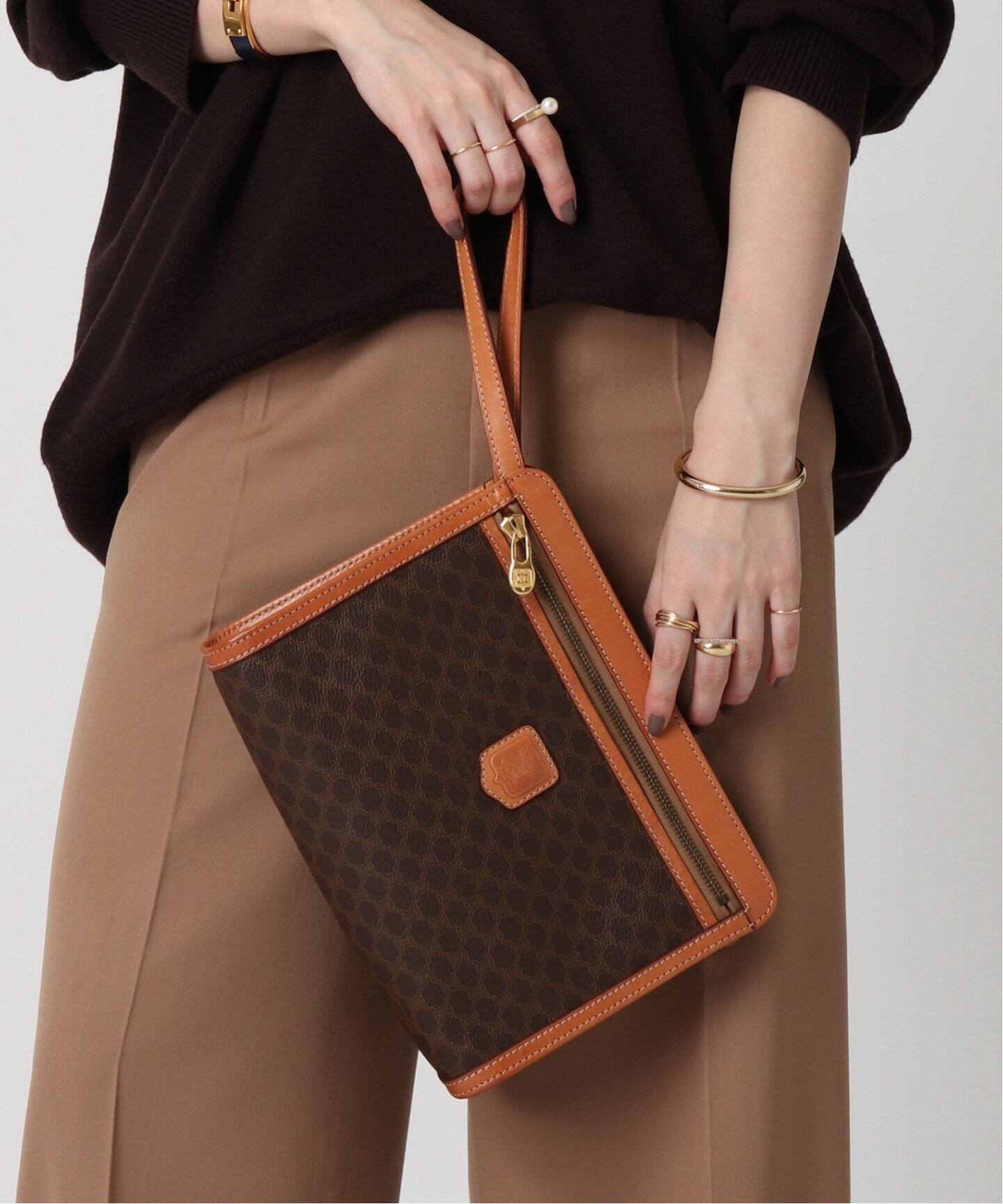 VINTAGE CELINE/セリーヌ】マカダム クラッチバッグ（その他バッグ  