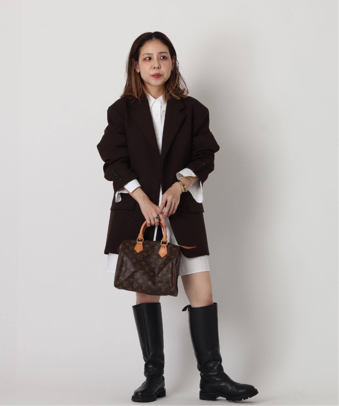 ルイヴィトン ロングブーツ ブラック レザー （LOUIS VUITTON(ルイ  