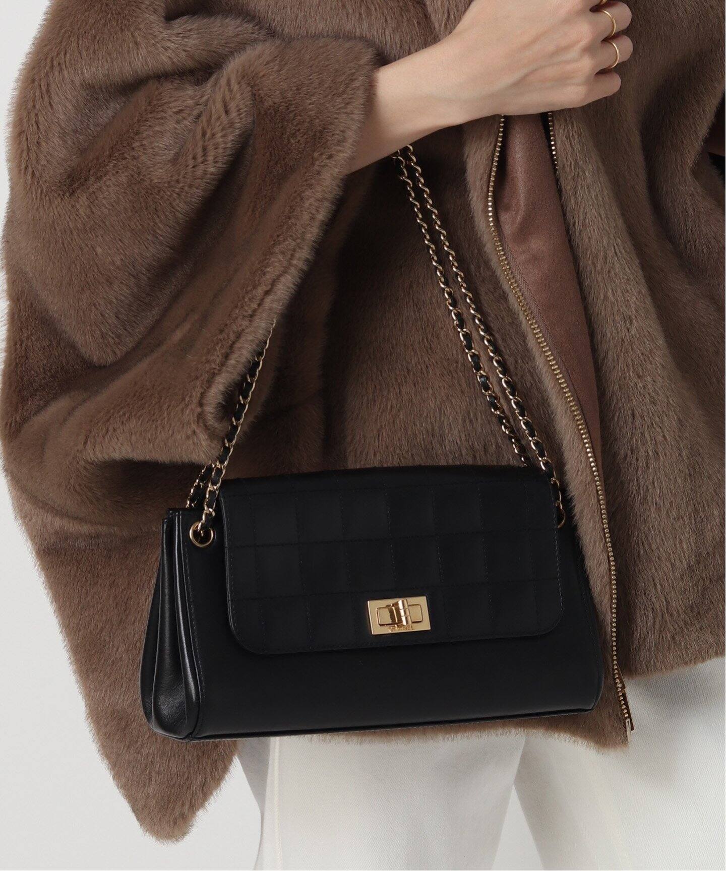 VINTAGE CHANEL/シャネル】チョコバー チェーンショルダーバッグ  