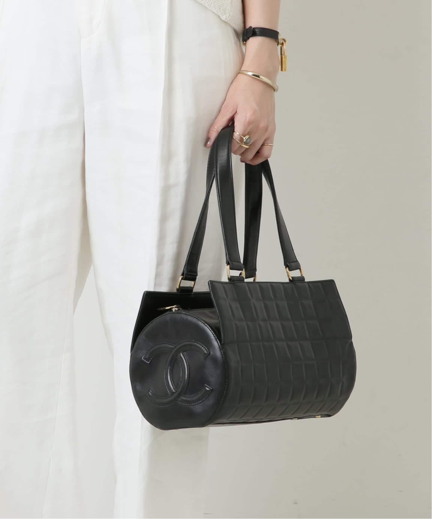 VINTAGE CHANEL/シャネル】Choco bar ハンドバッグ 27（ボストンバッグ