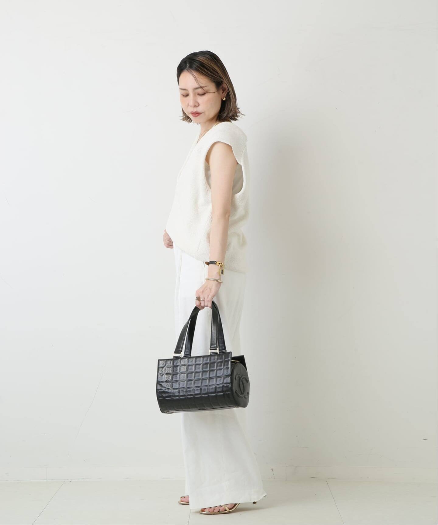 VINTAGE CHANEL/シャネル】Choco bar ハンドバッグ 27（ボストンバッグ