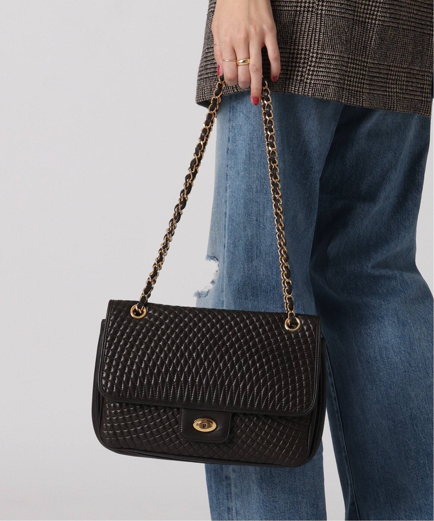 VINTAGE BALLY/バリー】チェーンショルダーバッグ（ショルダーバッグ  