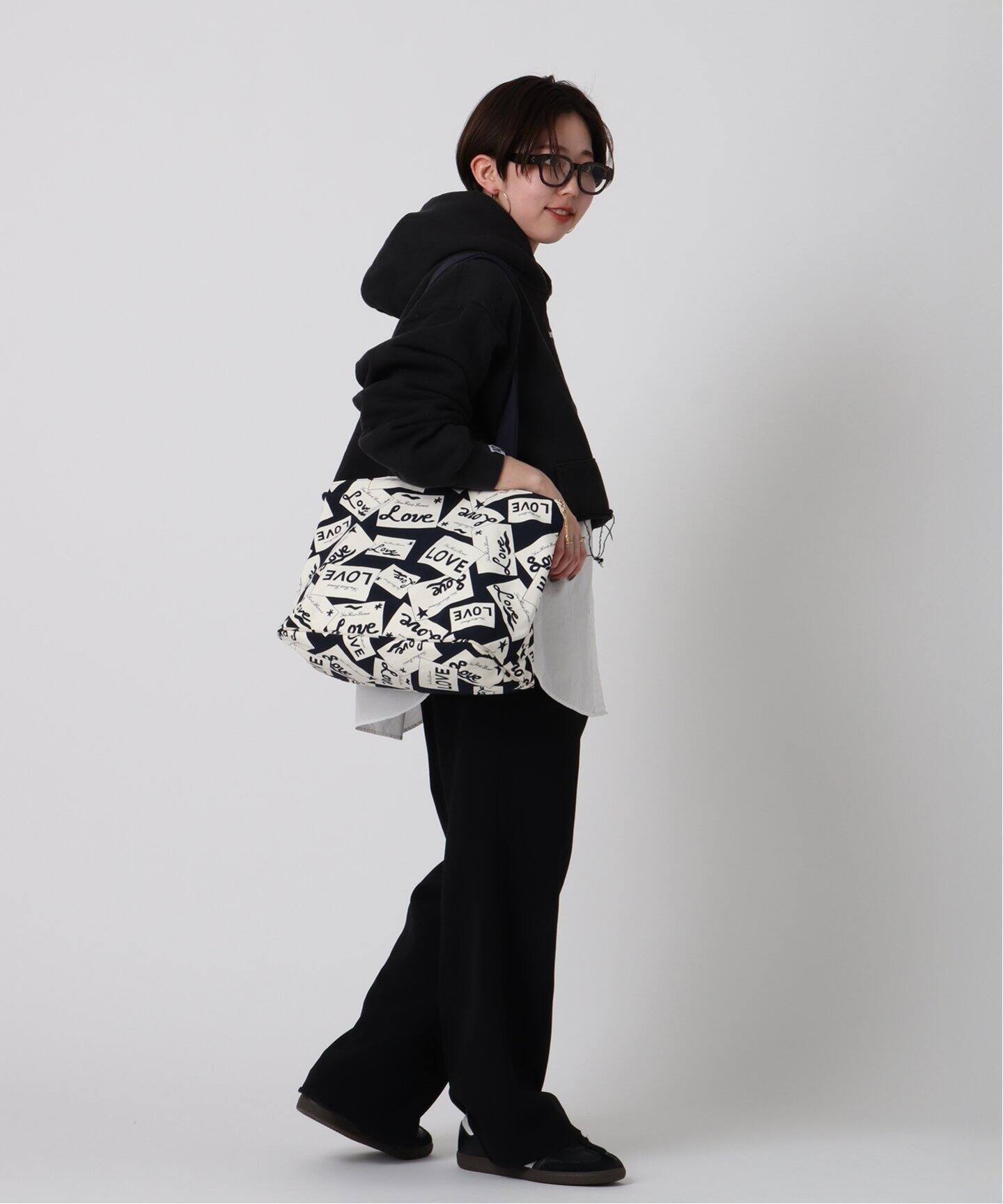 VINTAGE YSL/イヴ サンローラン】love logo トートバッグ（トート 