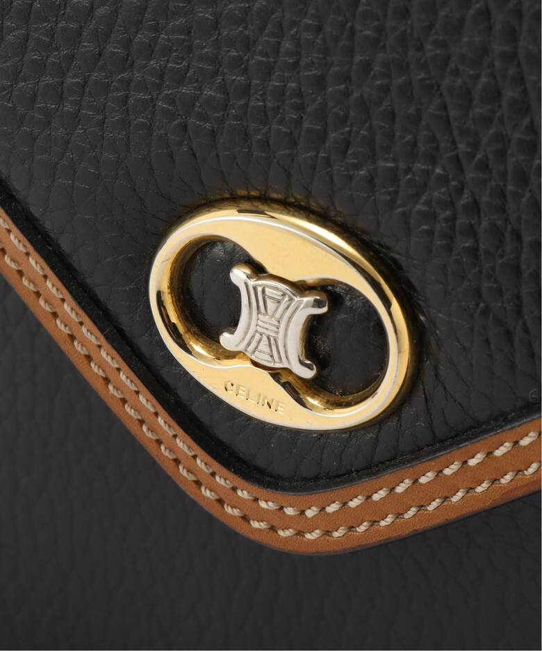 CELINE ヴィンテージ ギャザー ショルダーバッグ クラッチバッグ Y 