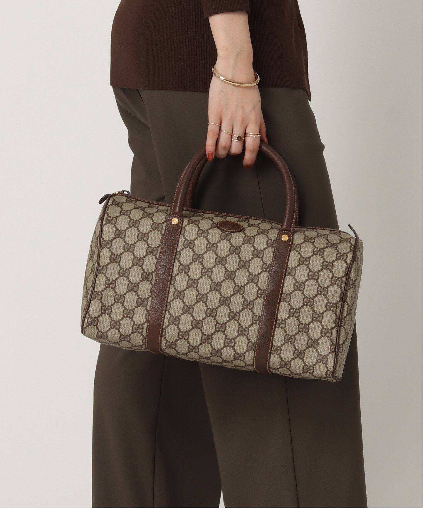 VINTAGE GUCCI/グッチ】GG ボストンバッグ 32（ボストンバッグ 