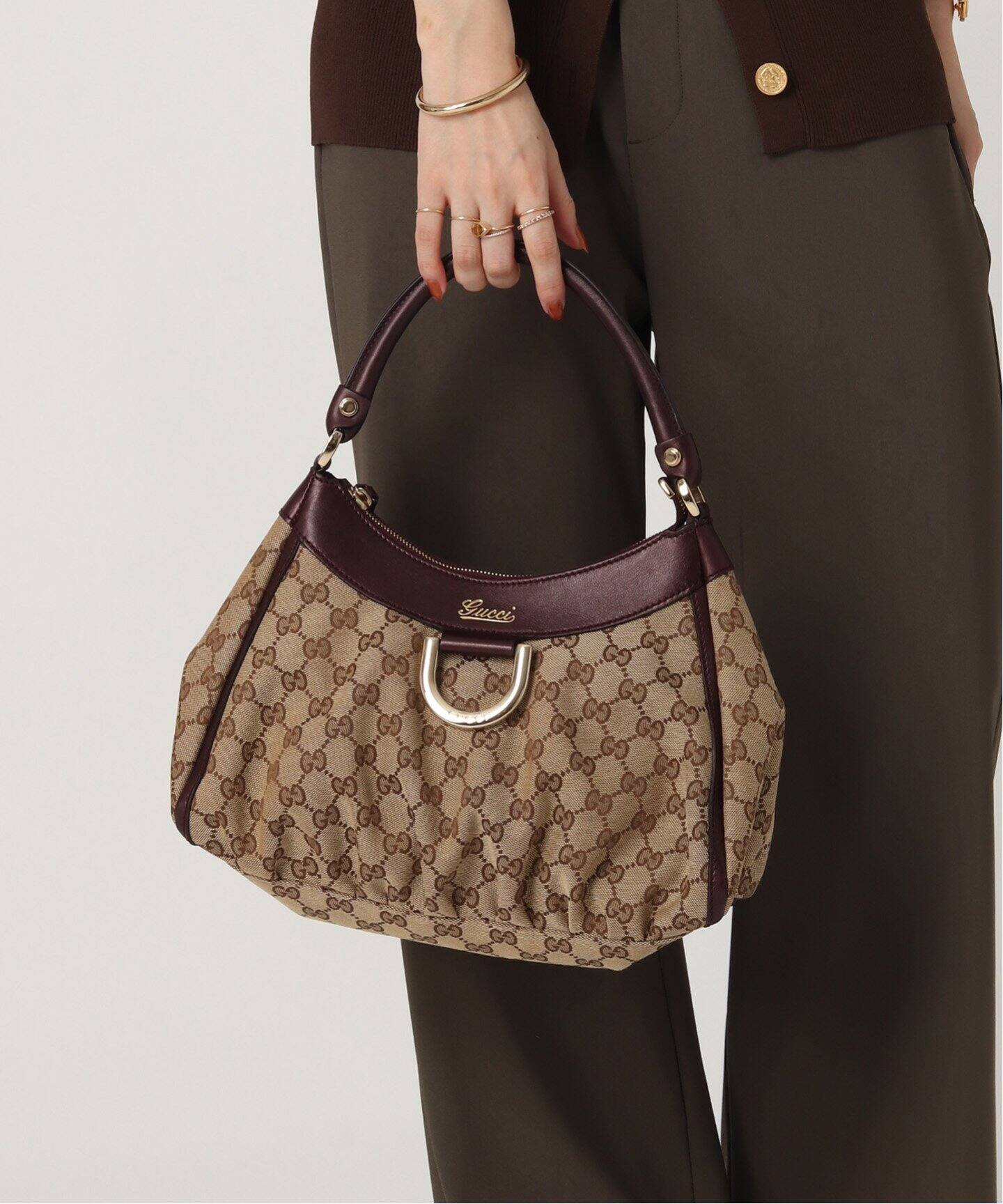 VINTAGE GUCCI/グッチ】GG セミショルダーバッグ（ショルダーバッグ 