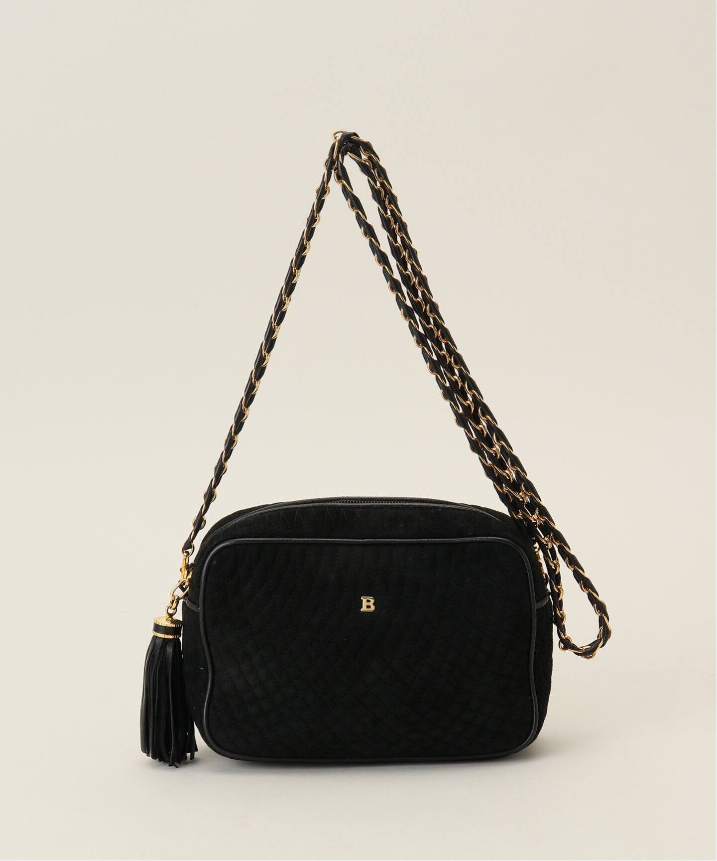 VINTAGE BALLY/バリー】チェーンショルダーバッグ suede（ショルダー 