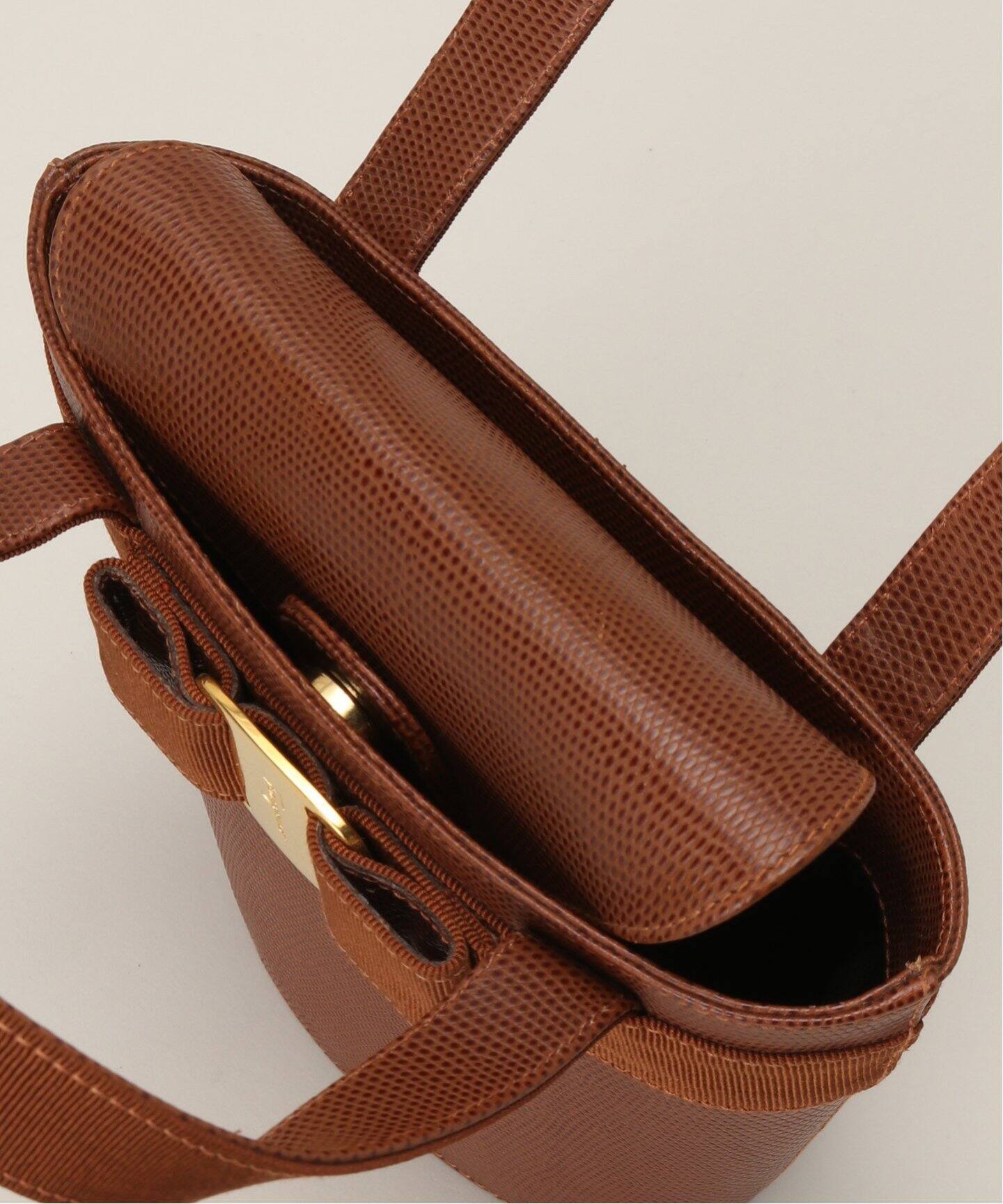 VINTAGE FERRAGAMO/フェラガモ】Vara バケットハンドバッグ 