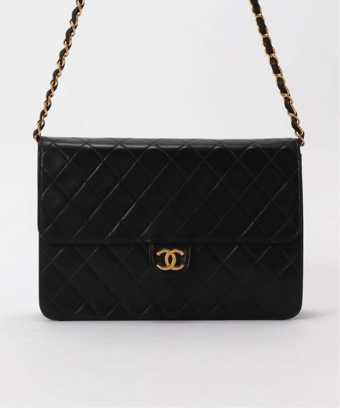 CHANEL シャネル vintage ケース 黒 VINTAGE CHANEL/シャネル】Matelasse shoulder 25 push lock
