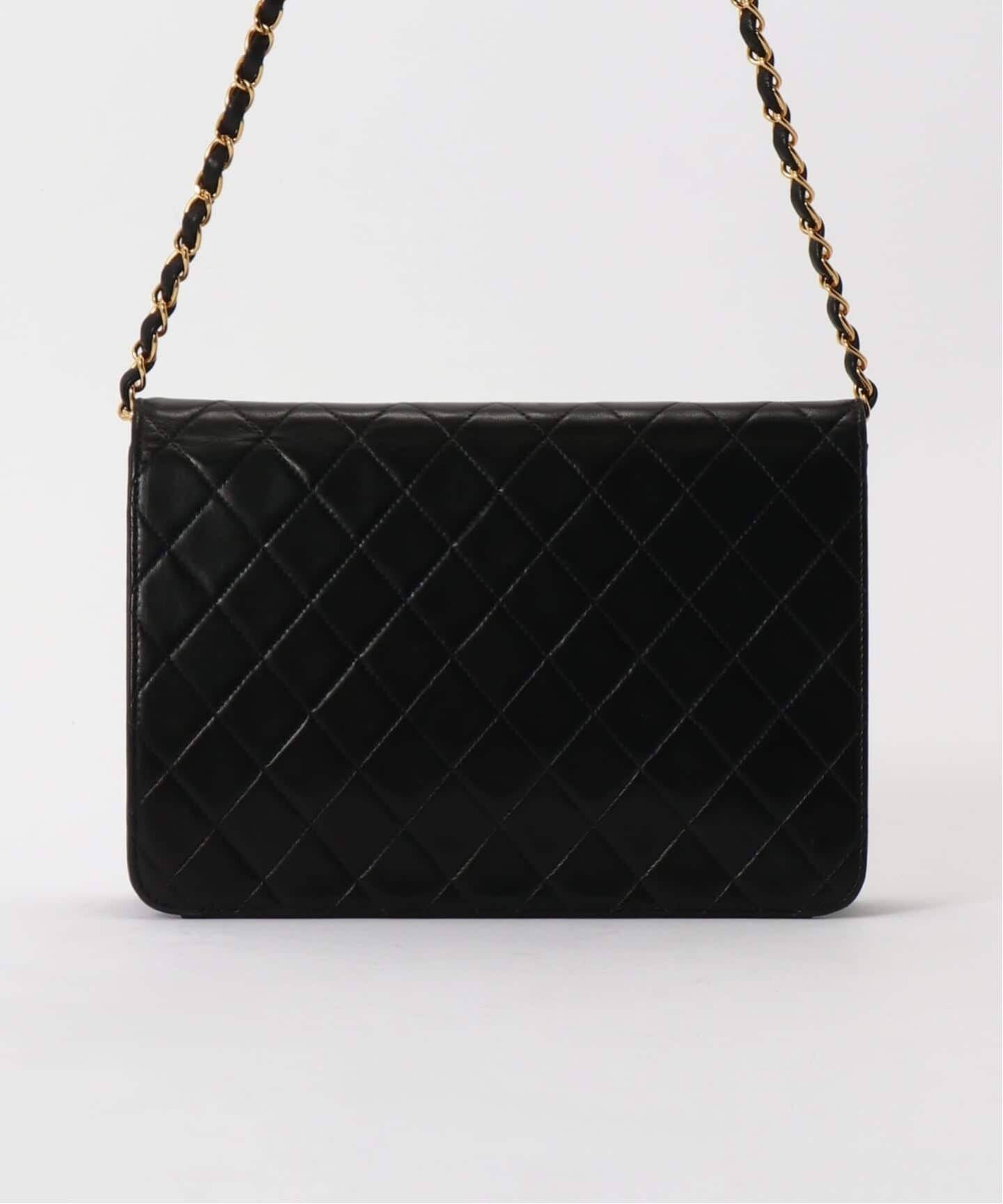 CHANEL シャネル vintage ケース 黒 VINTAGE CHANEL/シャネル】Matelasse shoulder 25 push lock