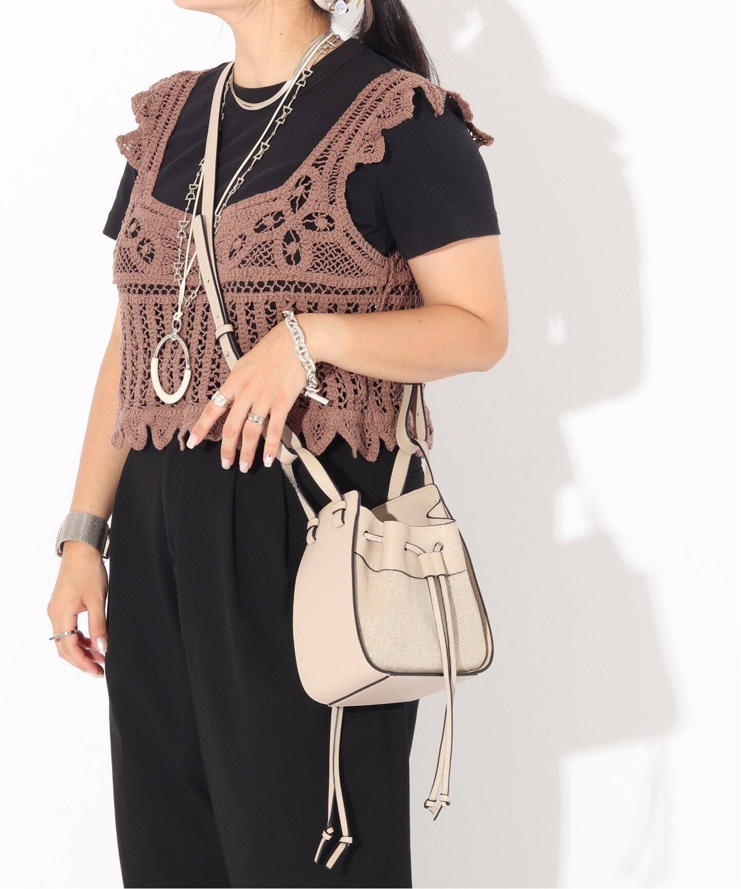 LOEWE Hammock Bake Mini グレーブルー【A-ランク 付属品無】 SchaferandweinerShops Japan - 'Hammock Mini' shoulder bag