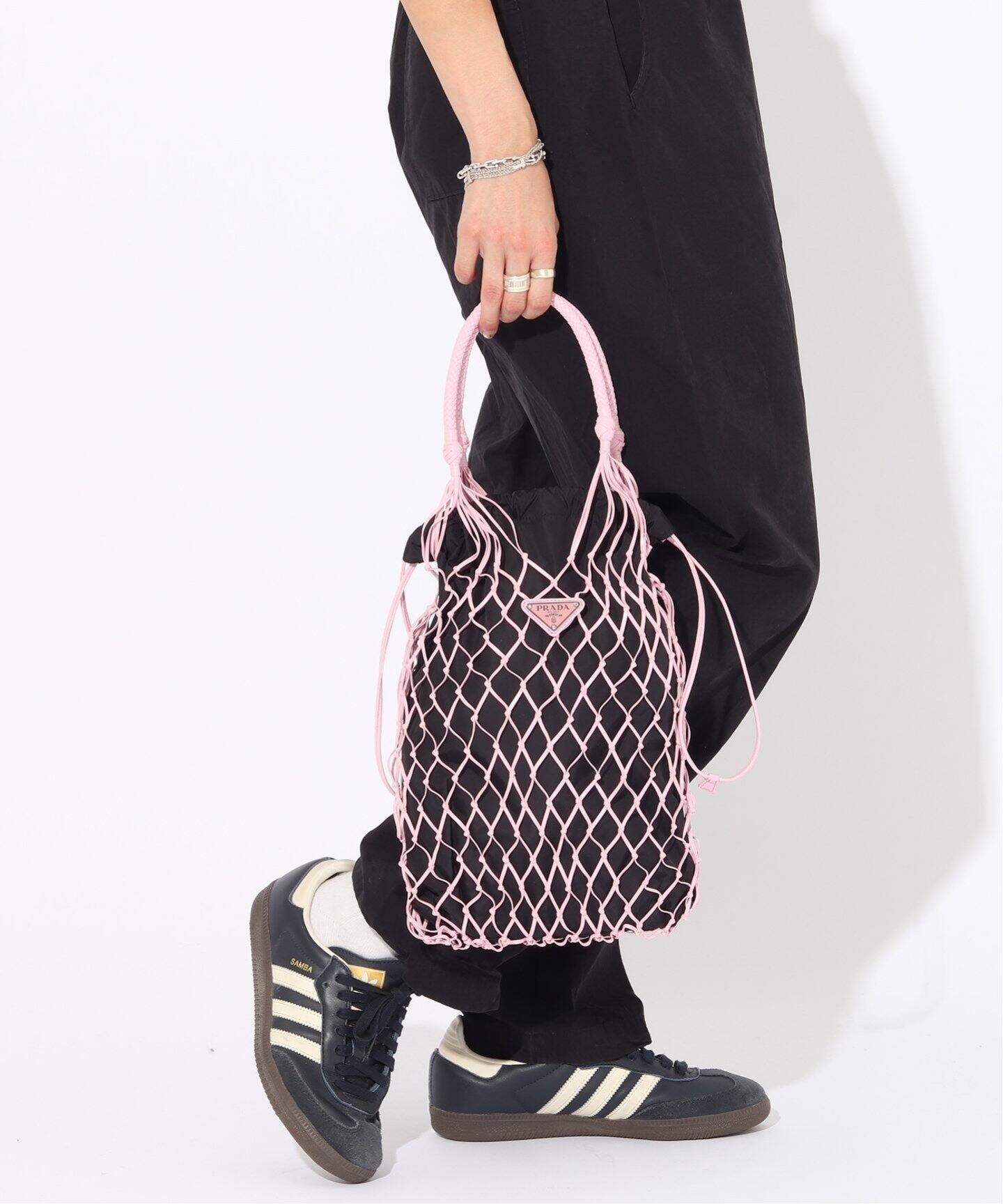 VINTAGE PRADA/プラダ】 Rete tessuto handbag mesh（ハンドバッグ 